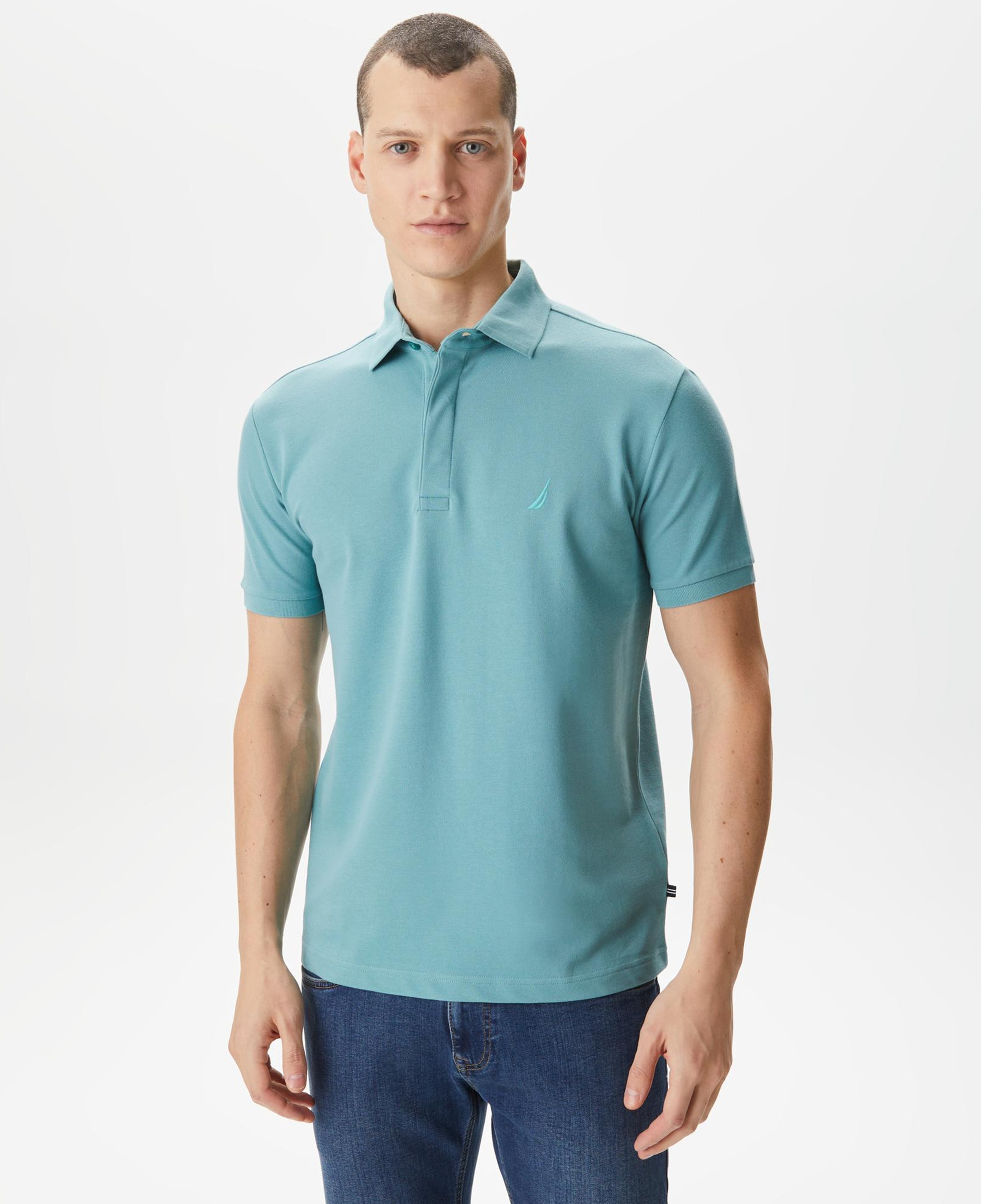 Nautica Erkek Mavi Slim Fit Kısa Kollu Polo Yaka T-Shirt