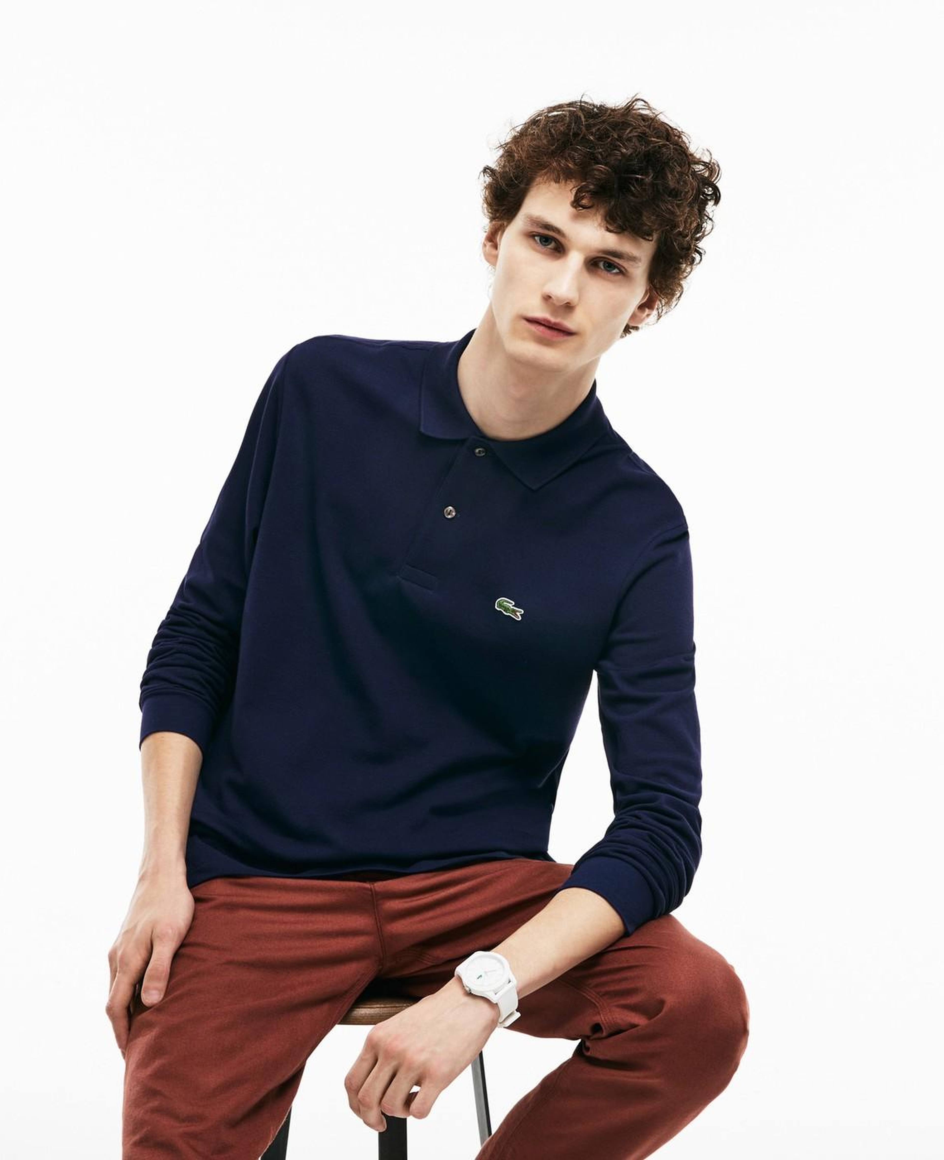 Lacoste Erkek Classic Fit Uzun Kollu Lacivert Polo