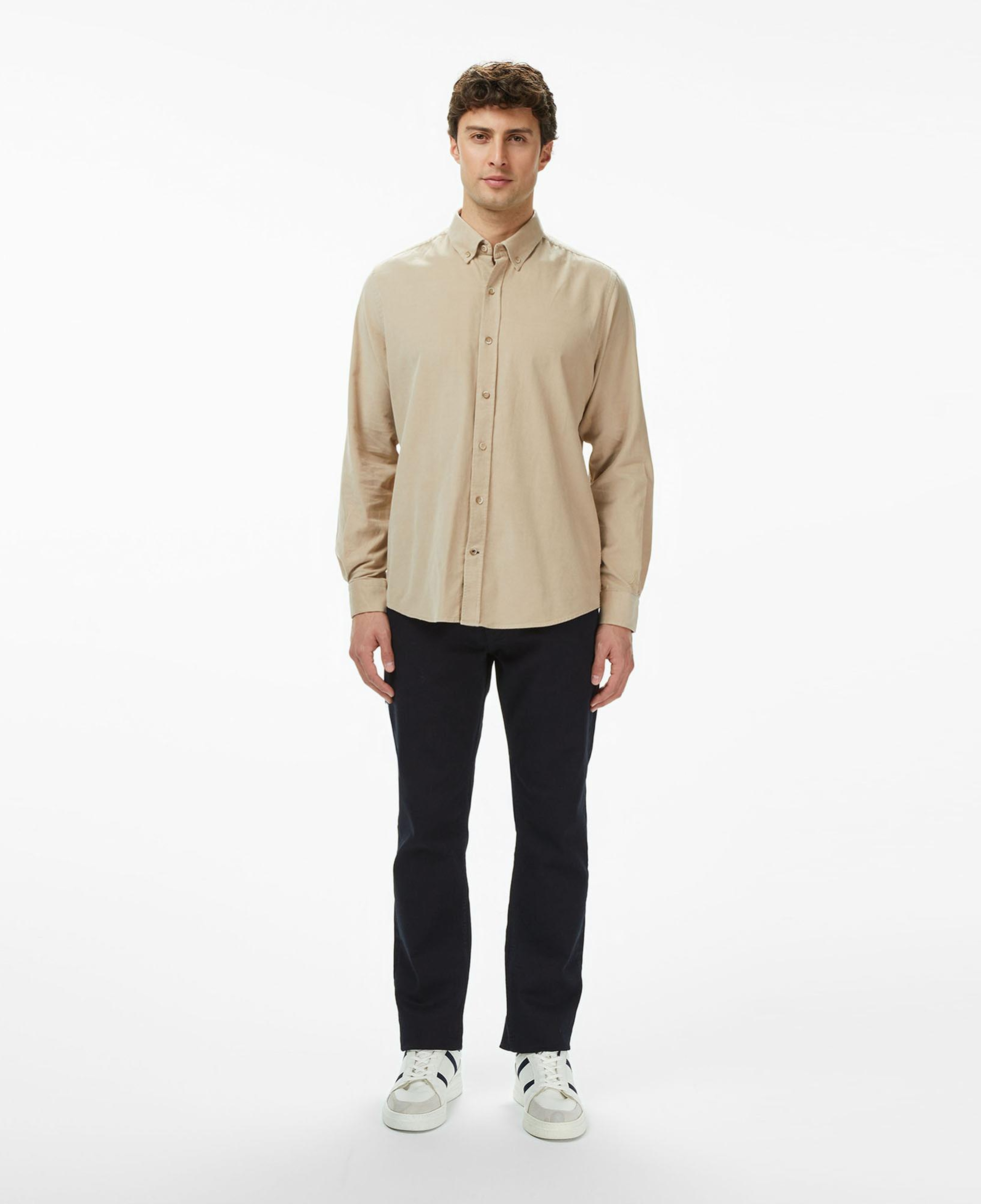 Nautica Erkek Bej Classic Fit Gömlek