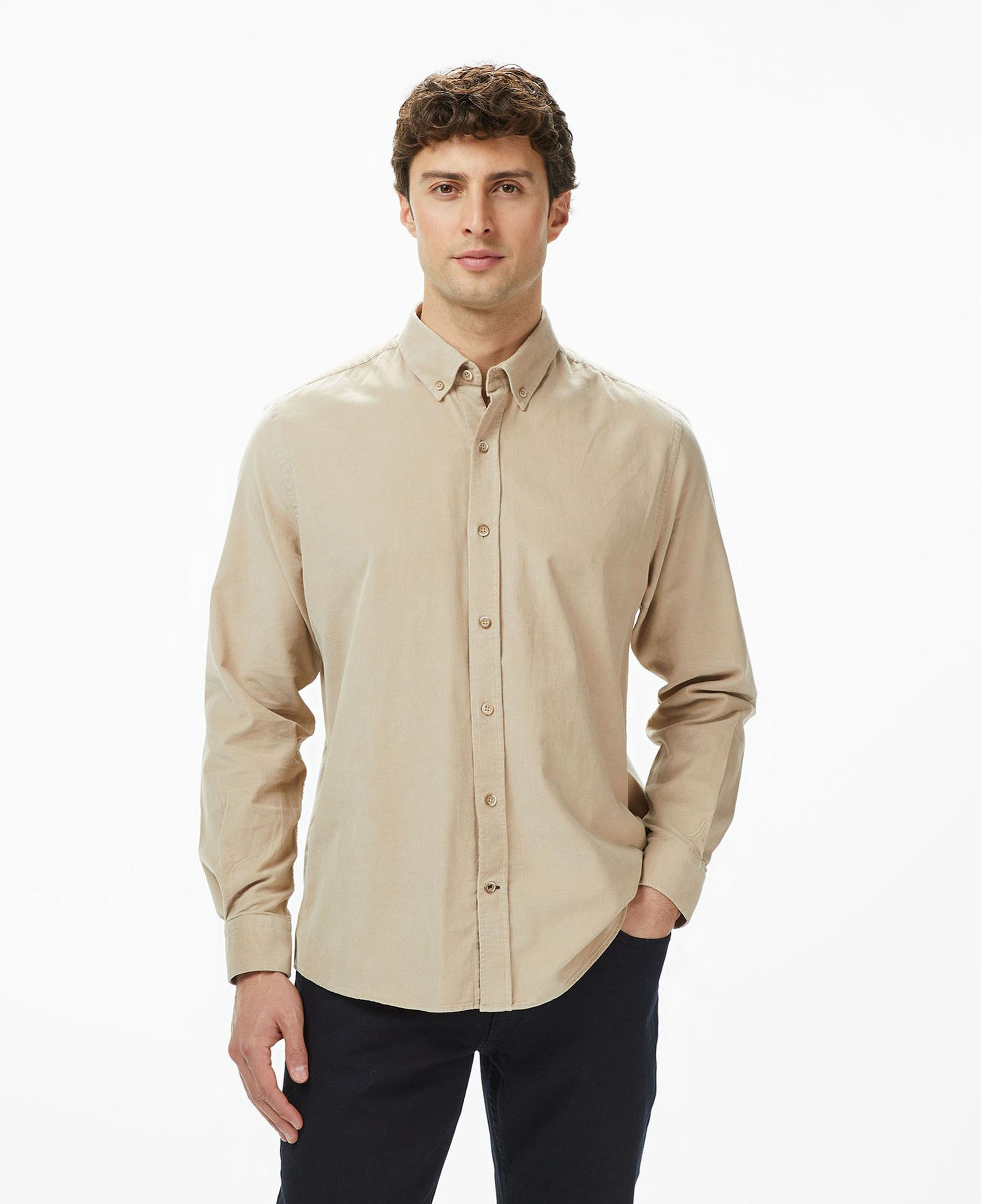 Nautica Erkek Bej Classic Fit Gömlek