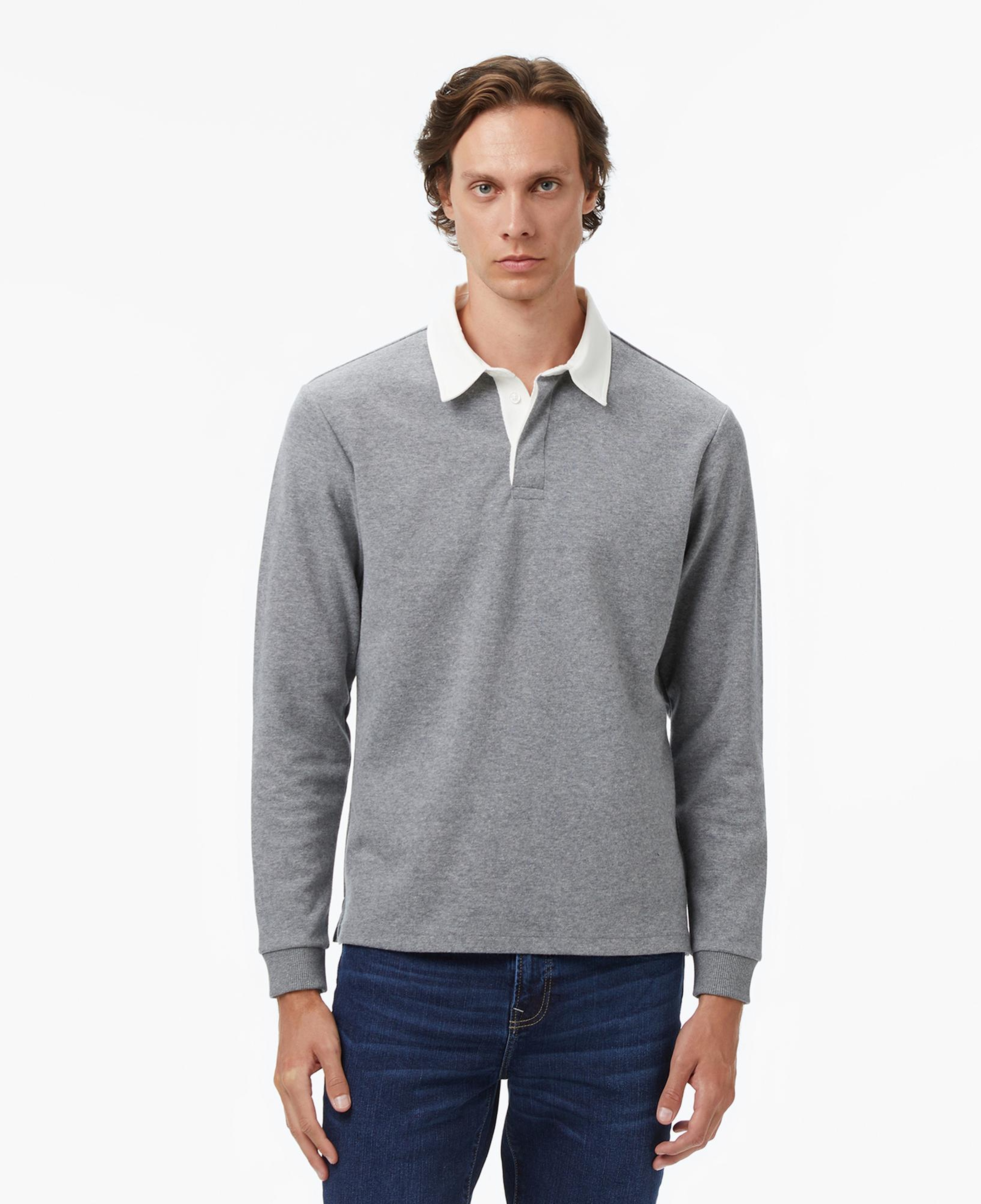 Nautica Erkek Gri Classic Fit Uzun Kollu Polo Yaka T-Shirt