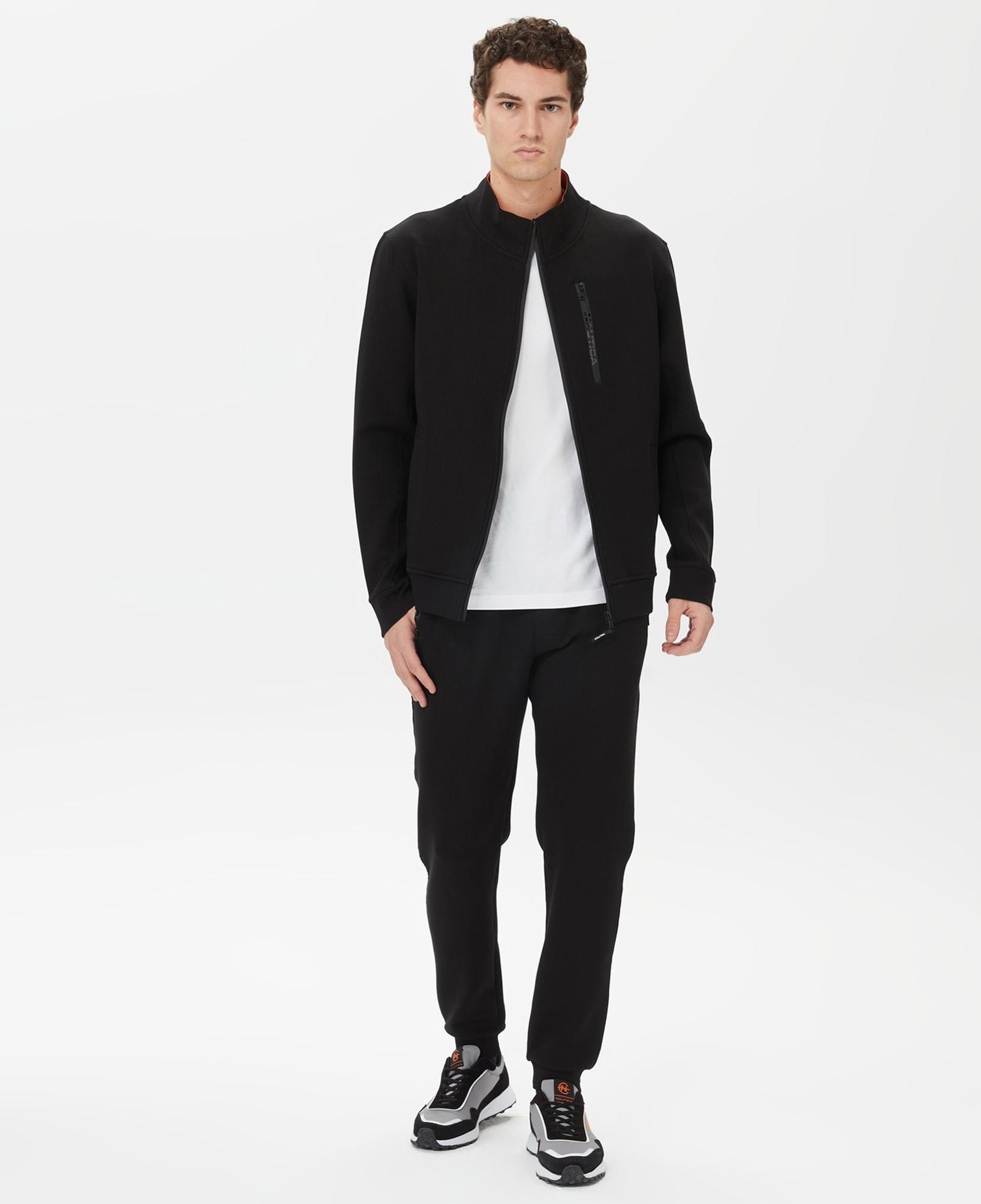 Nautica Erkek Siyah Standart Fit Dik Yakalı Sweatshirt