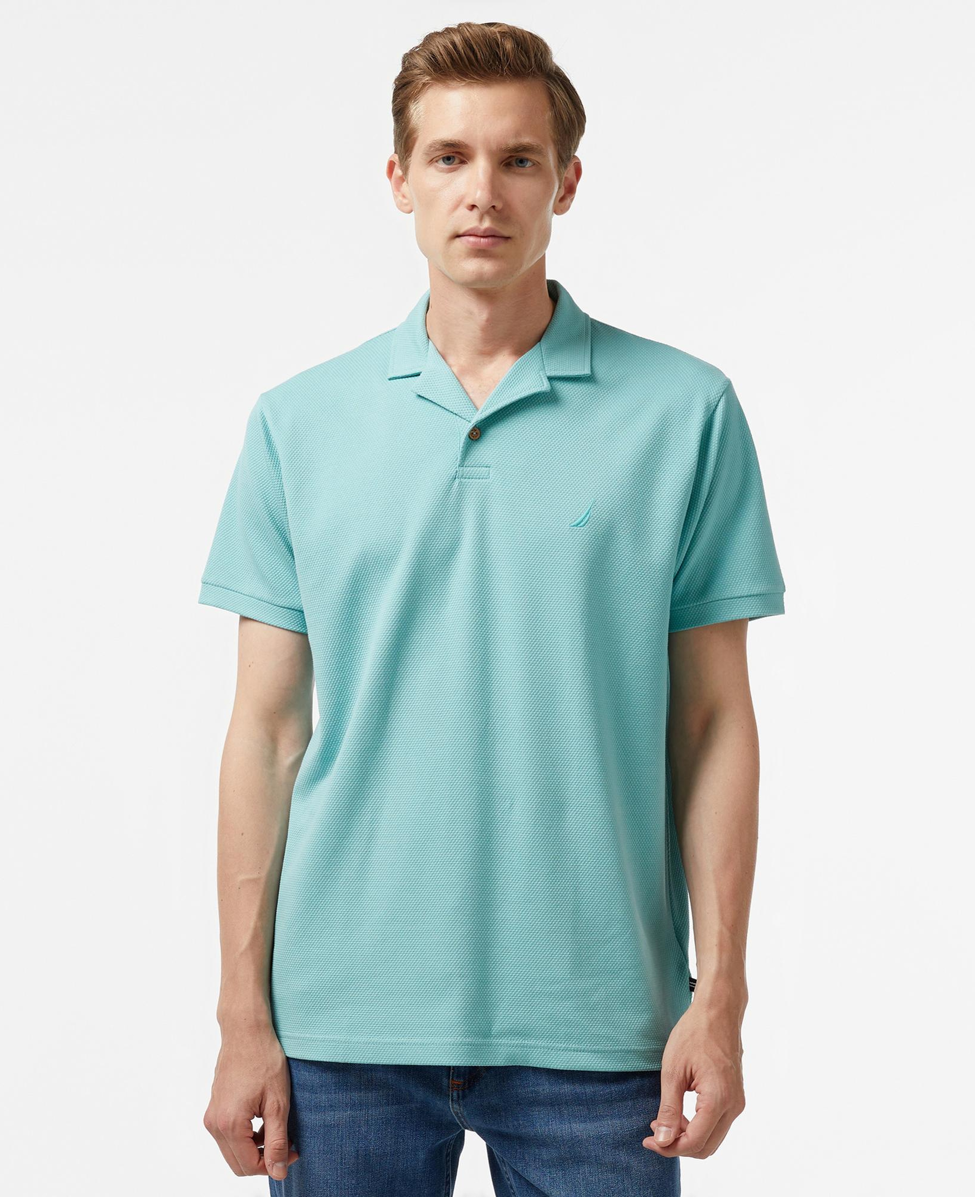 Nautica Erkek Mavi Classic Fit Kısa Kollu Polo Yaka T-Shirt