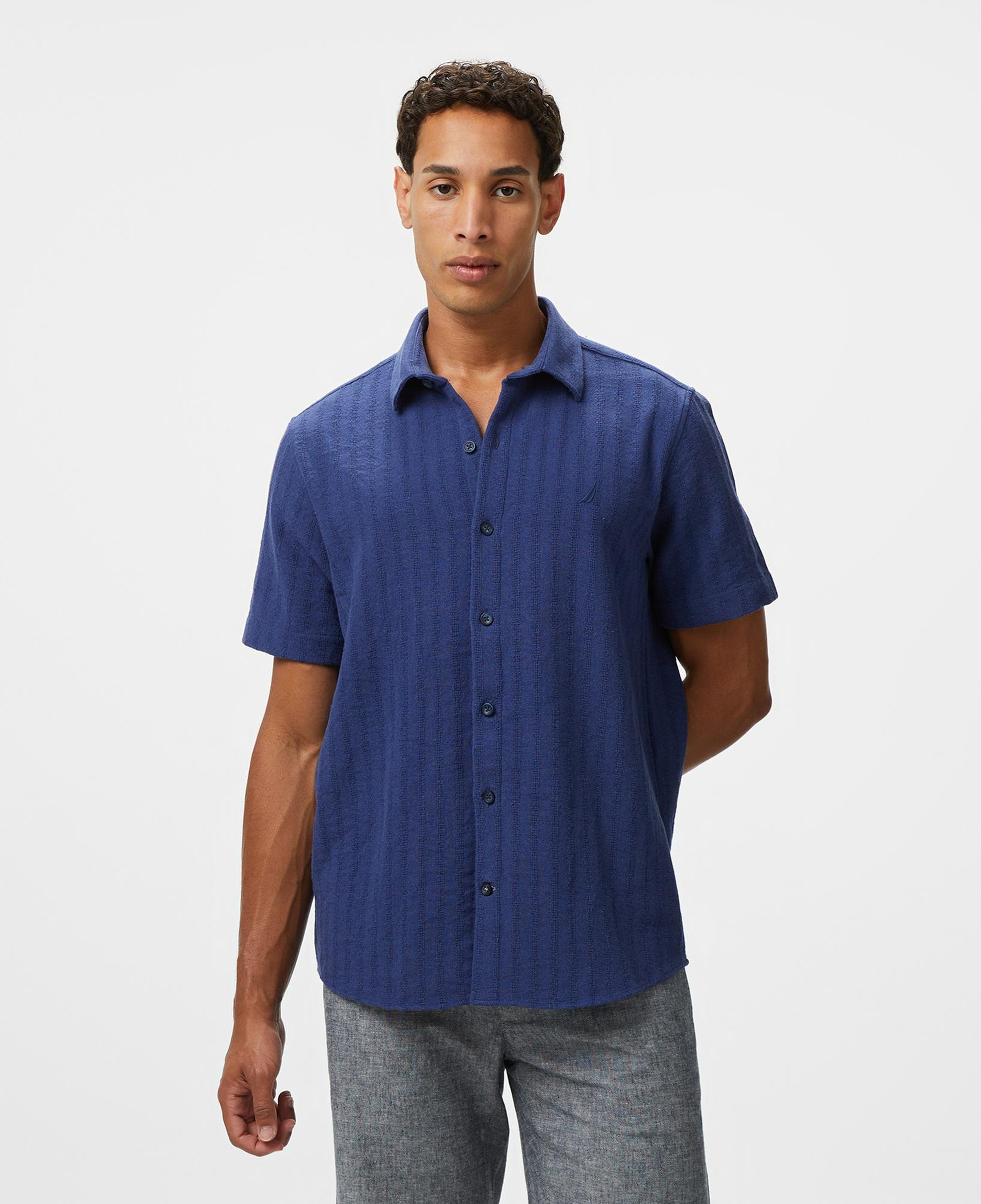 Nautica Erkek Lacivert Classic Fit Gömlek