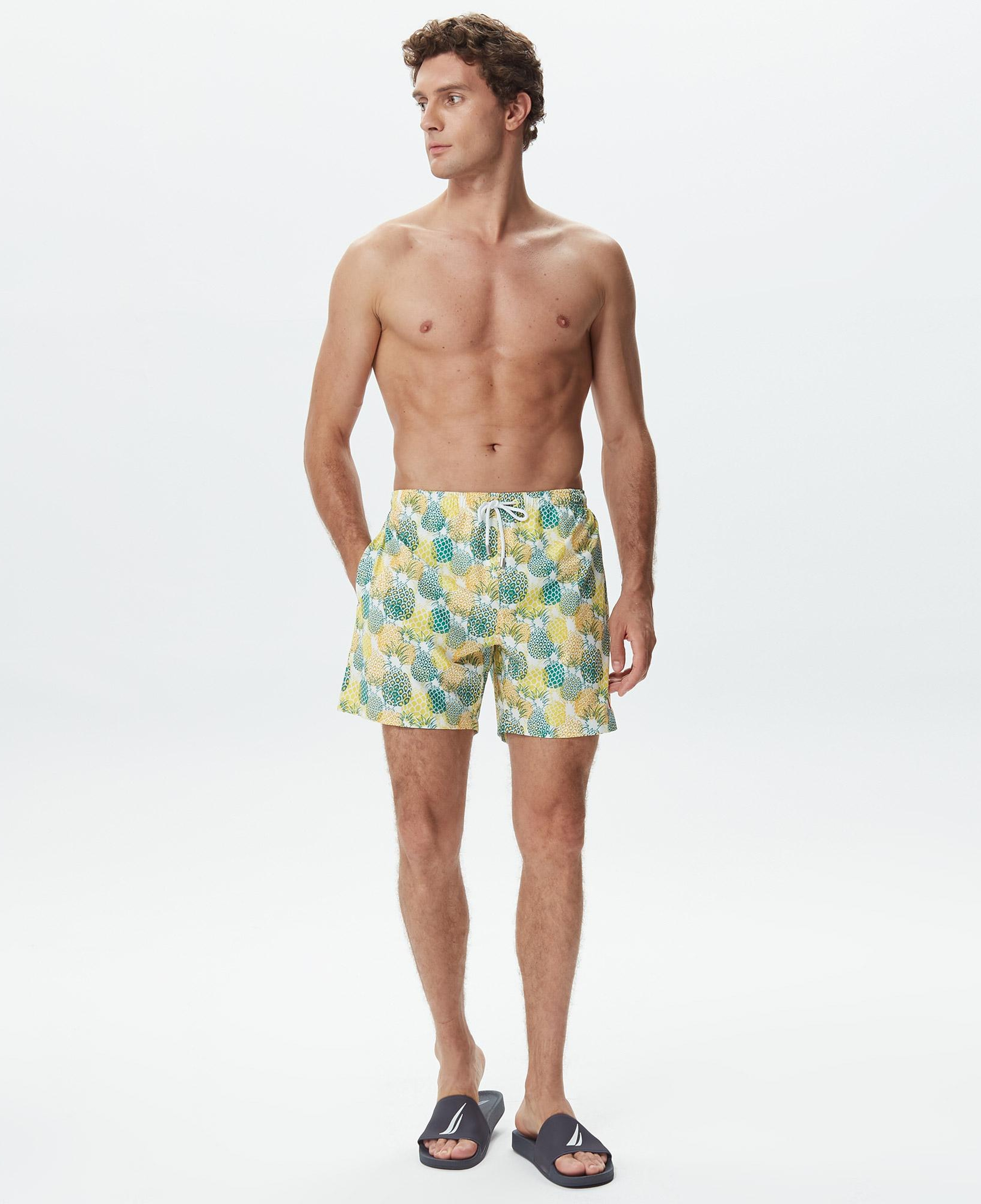 Nautica Erkek Sarı Baskılı Deniz Şortu