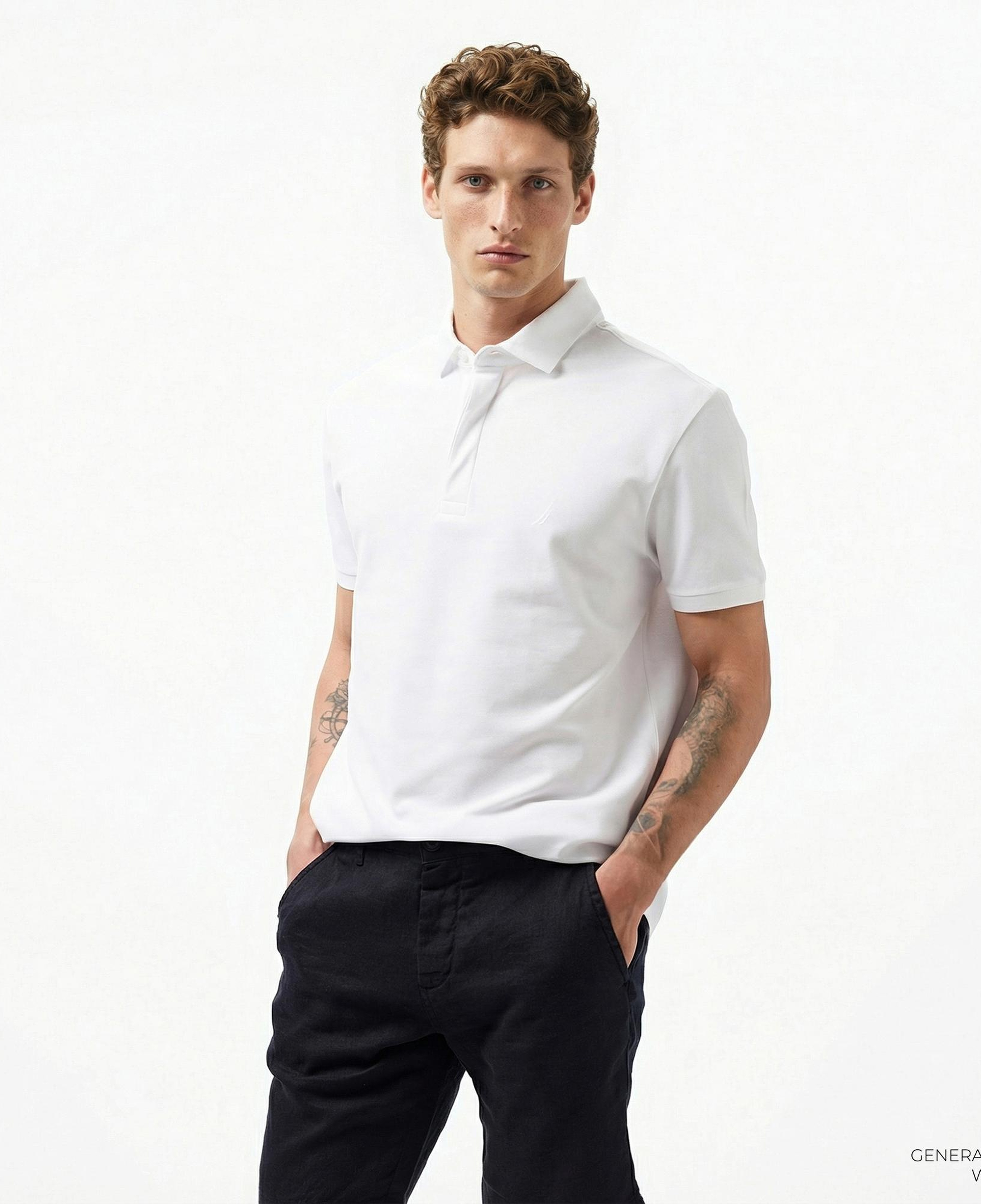 Nautica Erkek Beyaz Slim Fit Kısa Kollu Polo Yaka T-Shirt