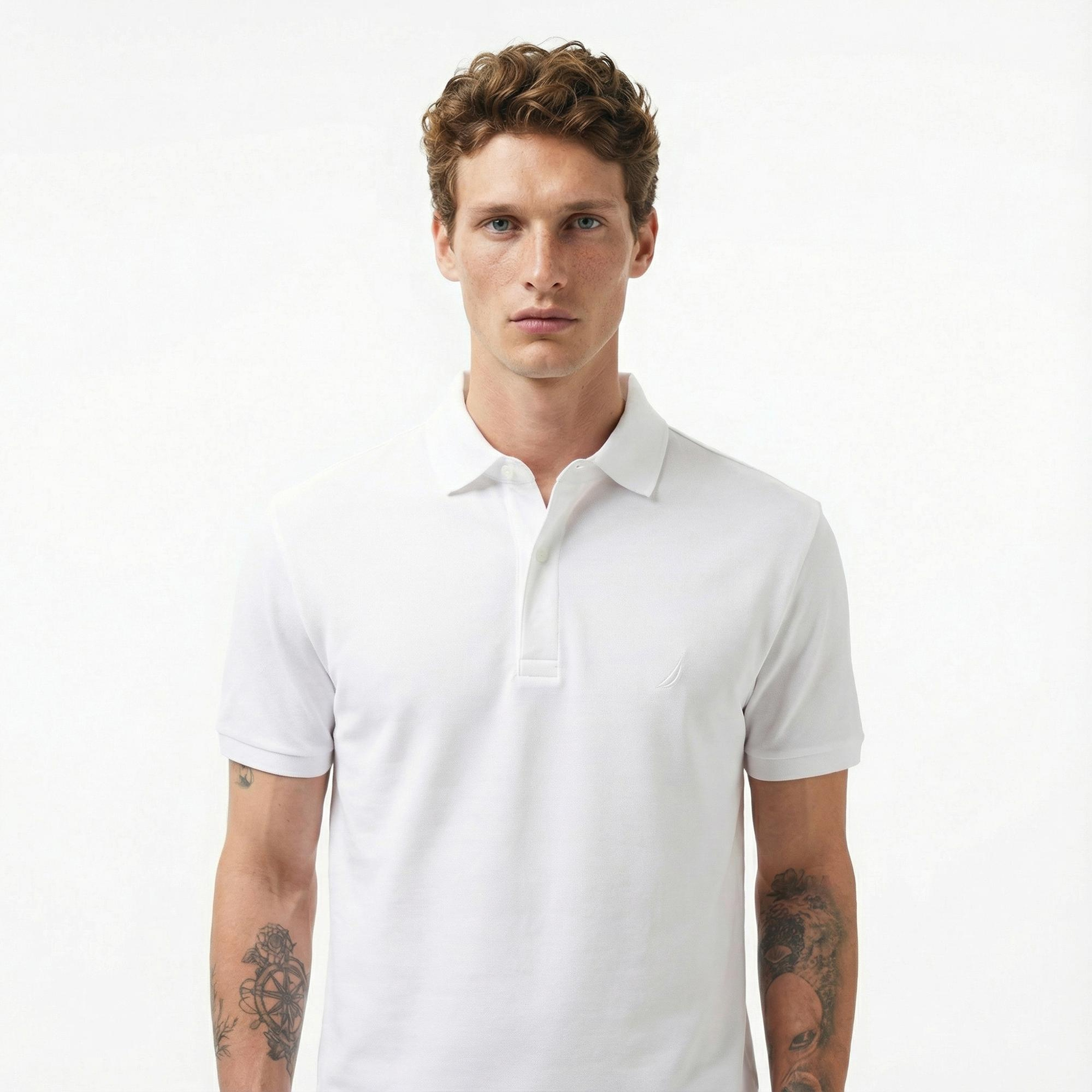 Nautica Erkek Beyaz Slim Fit Kısa Kollu Polo Yaka T-Shirt