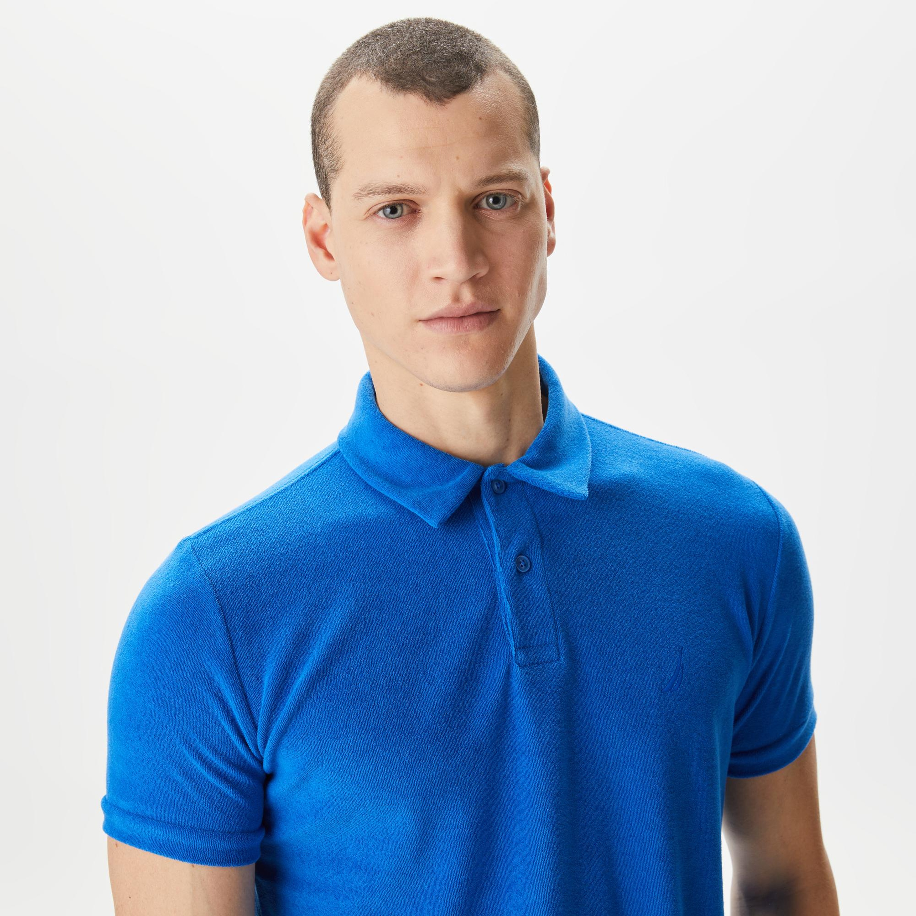 Nautica Erkek Mavi Classic Fit Kısa Kollu Polo Yaka T-Shirt