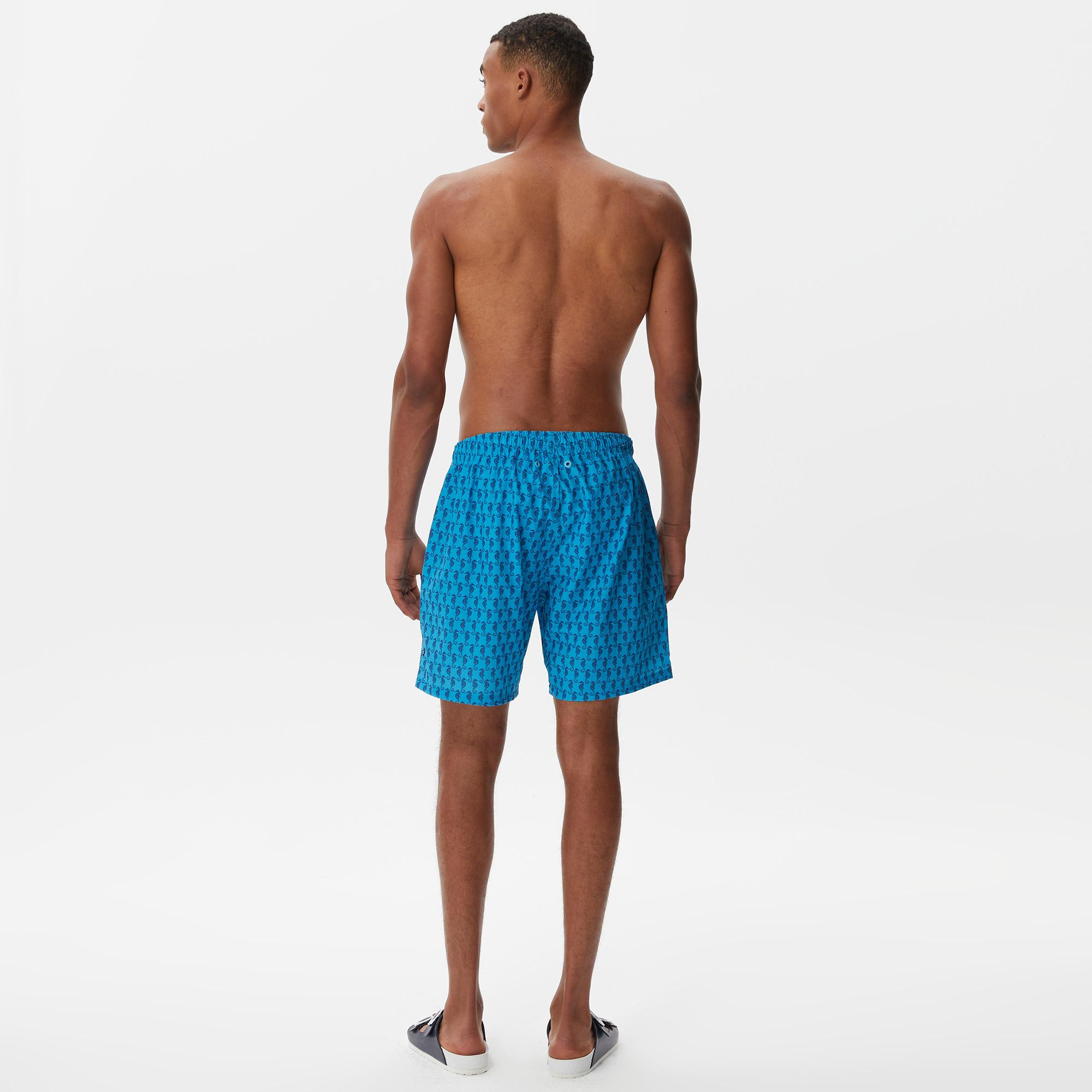 Nautica Erkek Mavi Baskılı Deniz Şortu