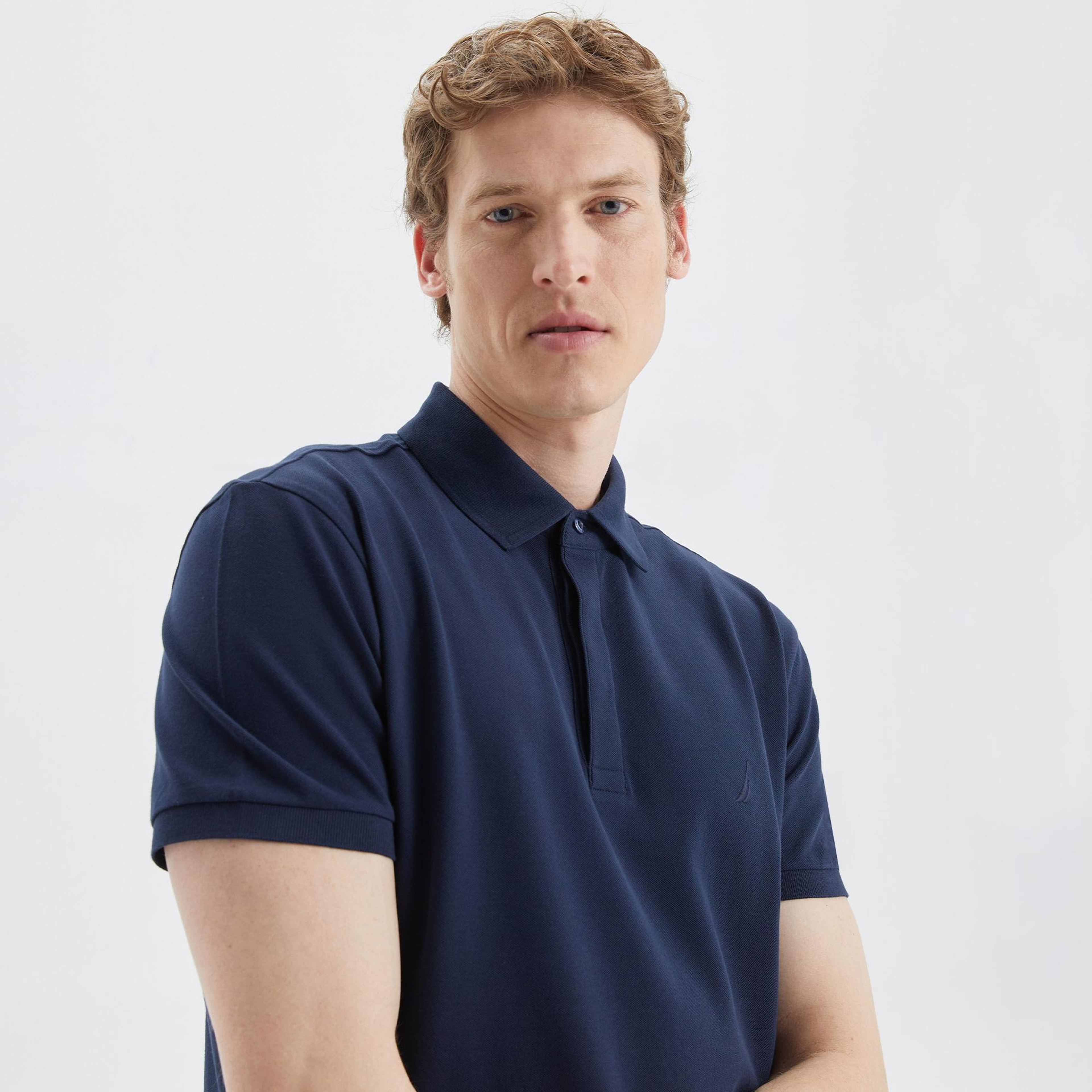Nautica Erkek Lacivert Slim Fit Kısa Kollu Polo Yaka T-Shirt