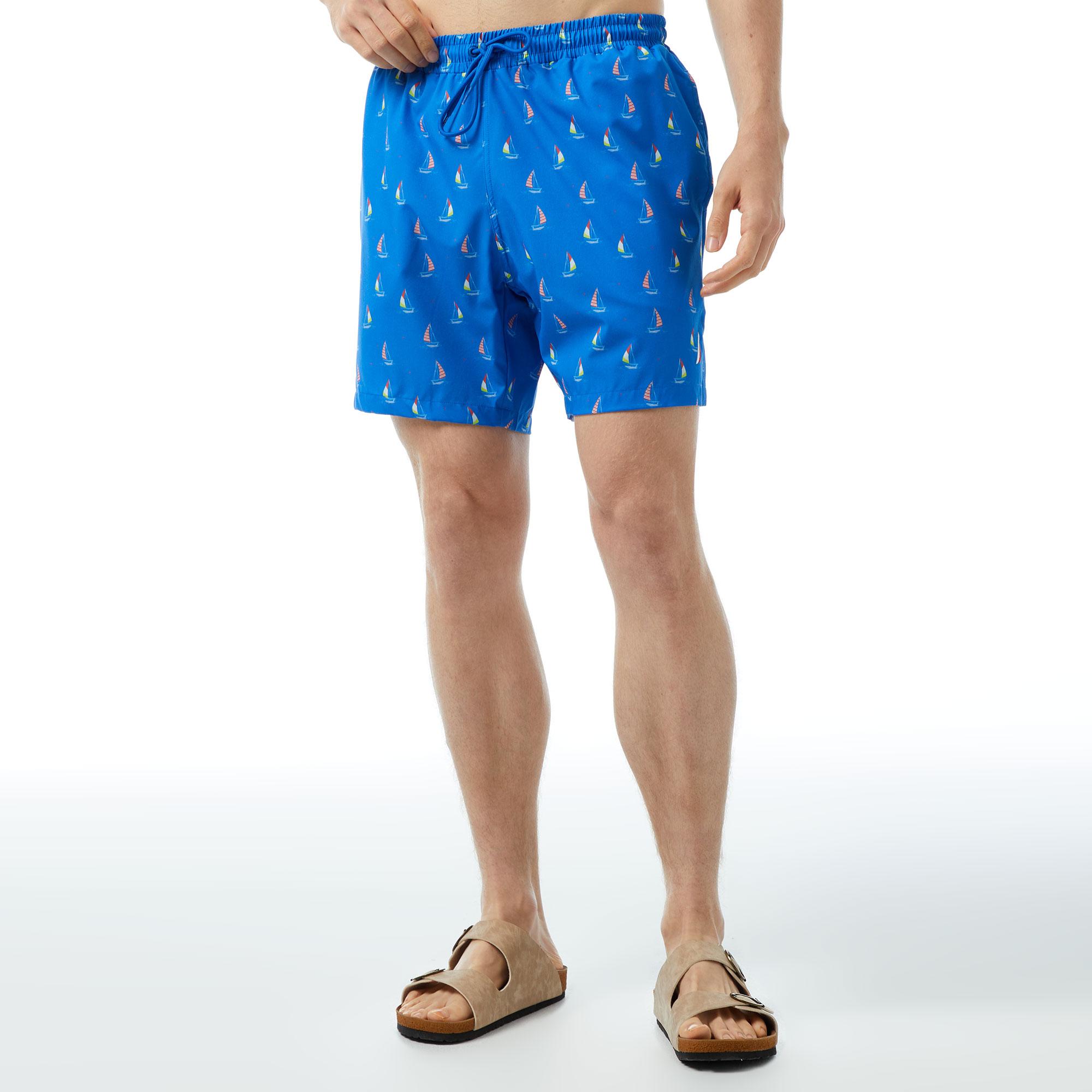 Nautica Erkek Mavi Baskılı Deniz Şortu