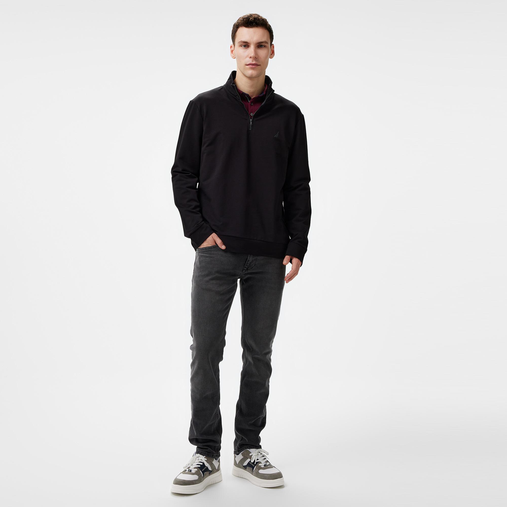 Nautica Erkek Siyah Regular Fit Sweatshirt