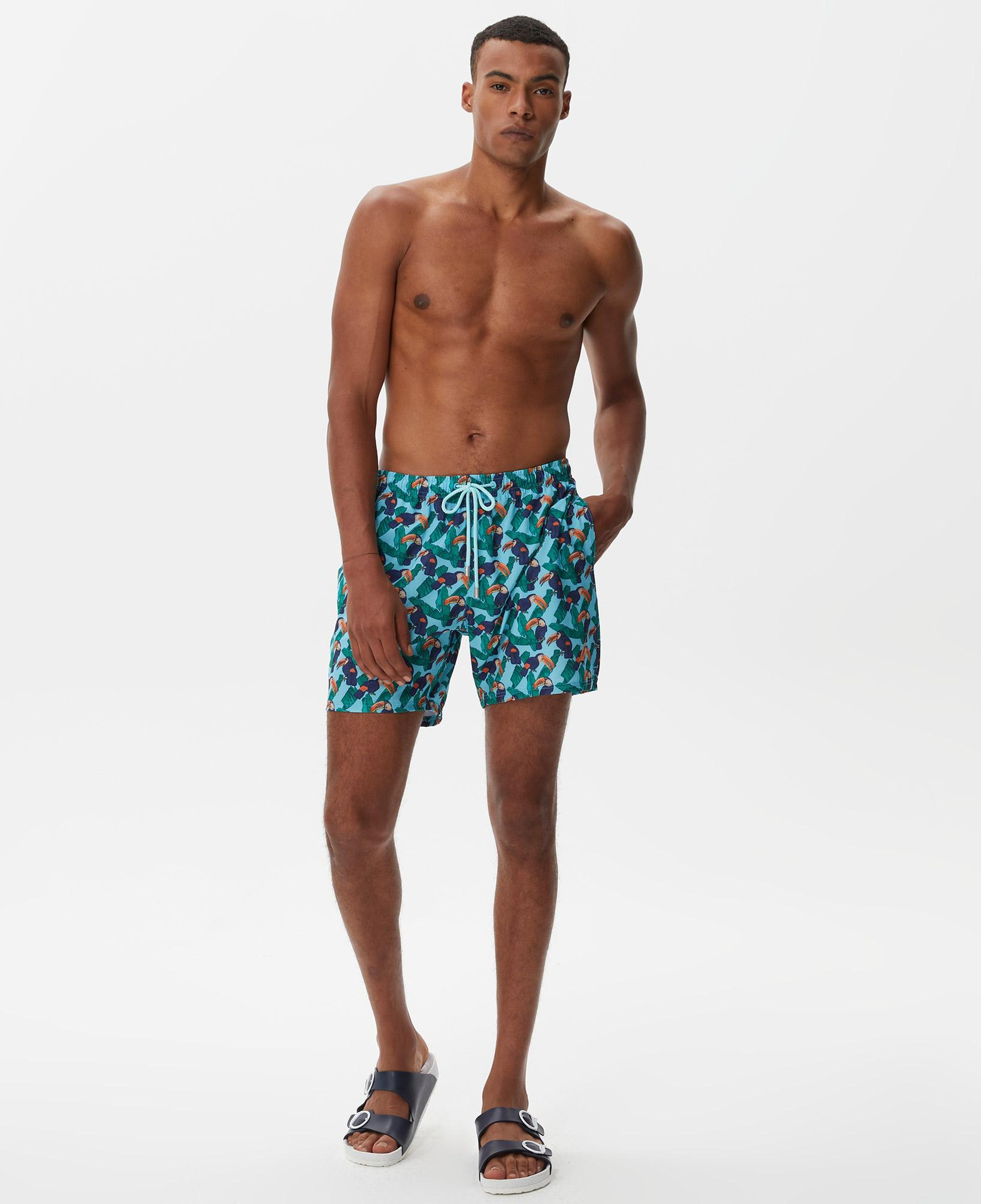 Nautica Erkek Mavi Baskılı Deniz Şortu