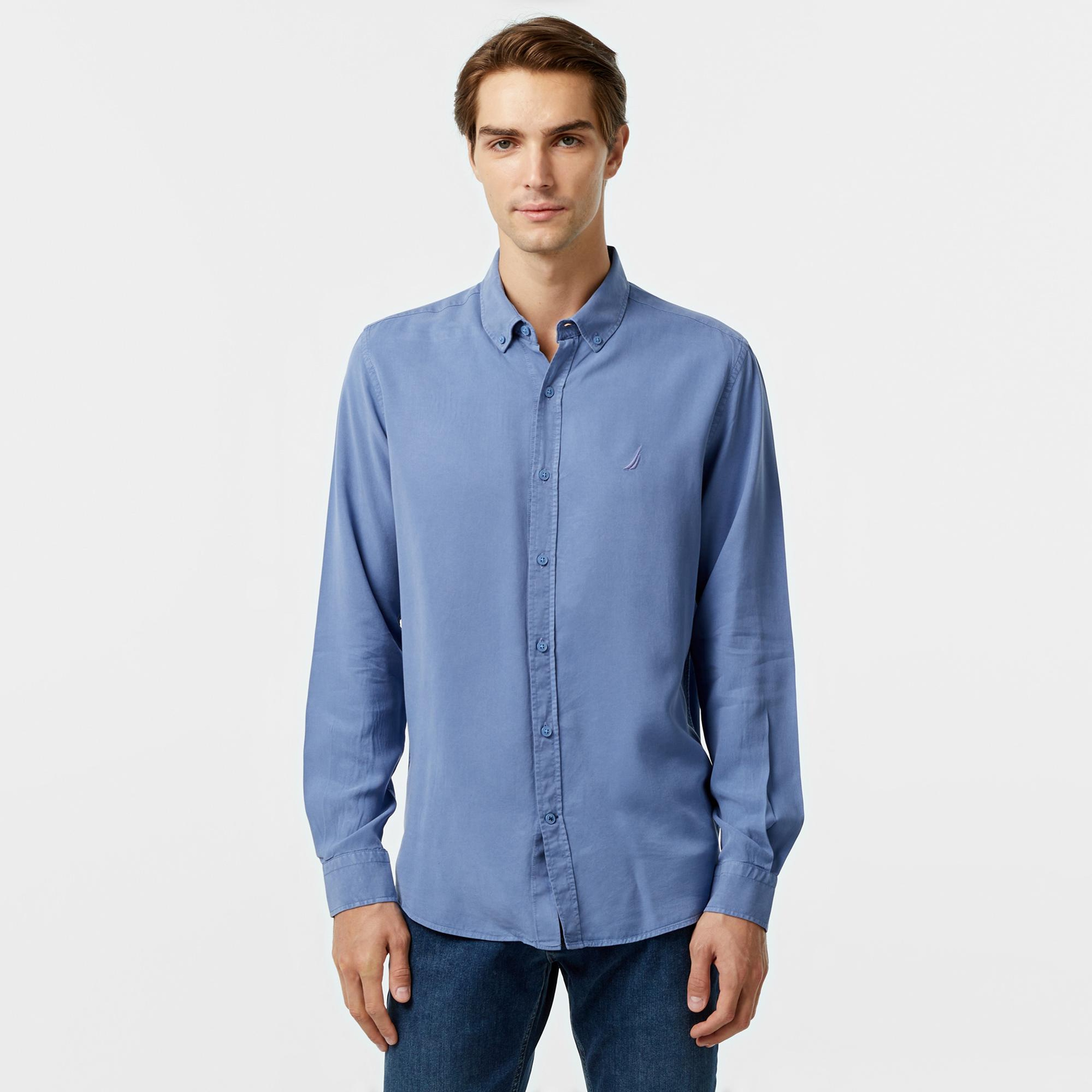 Nautica Erkek Mavi Classic Fit Gömlek