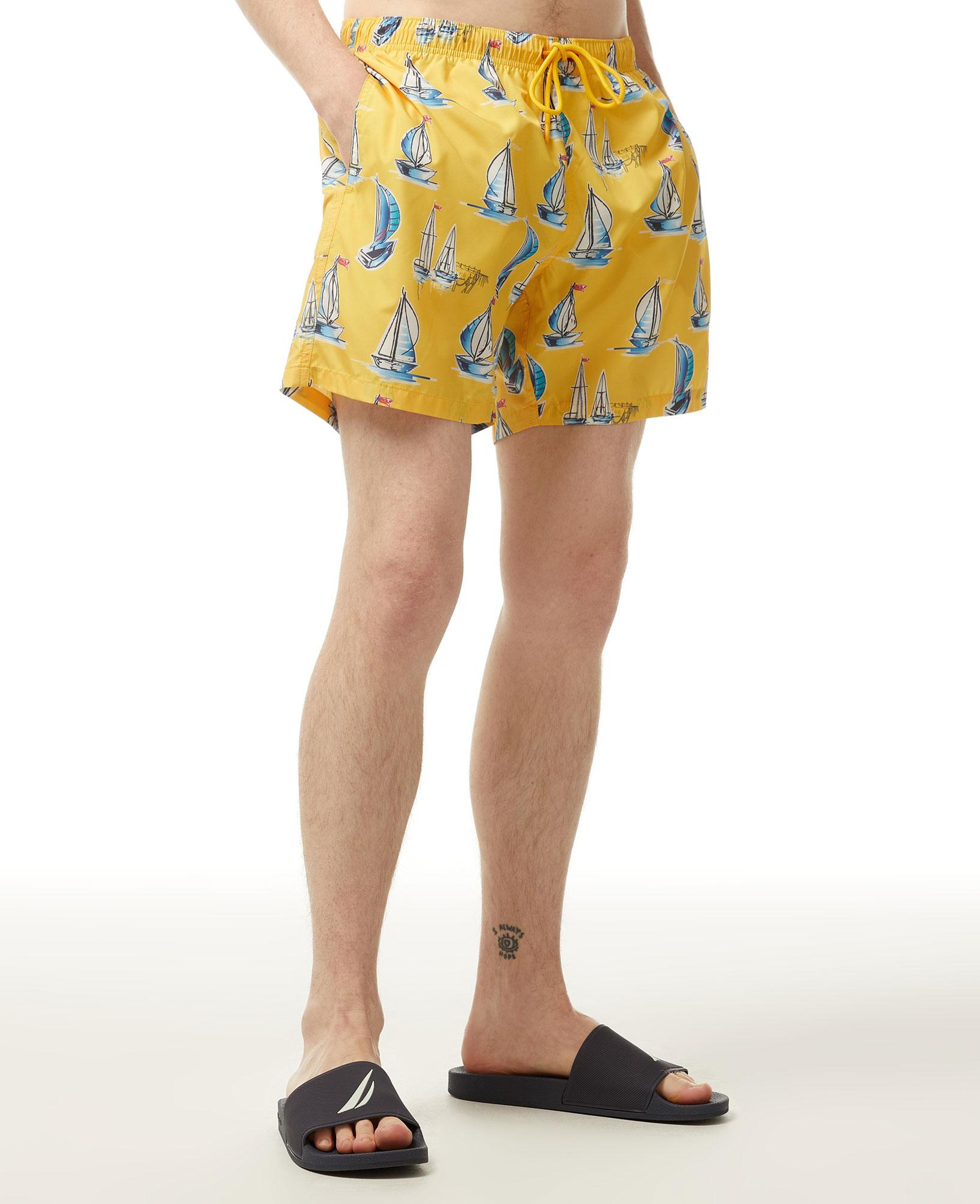 Nautica Erkek Sarı Standart Fit Deniz Şortu