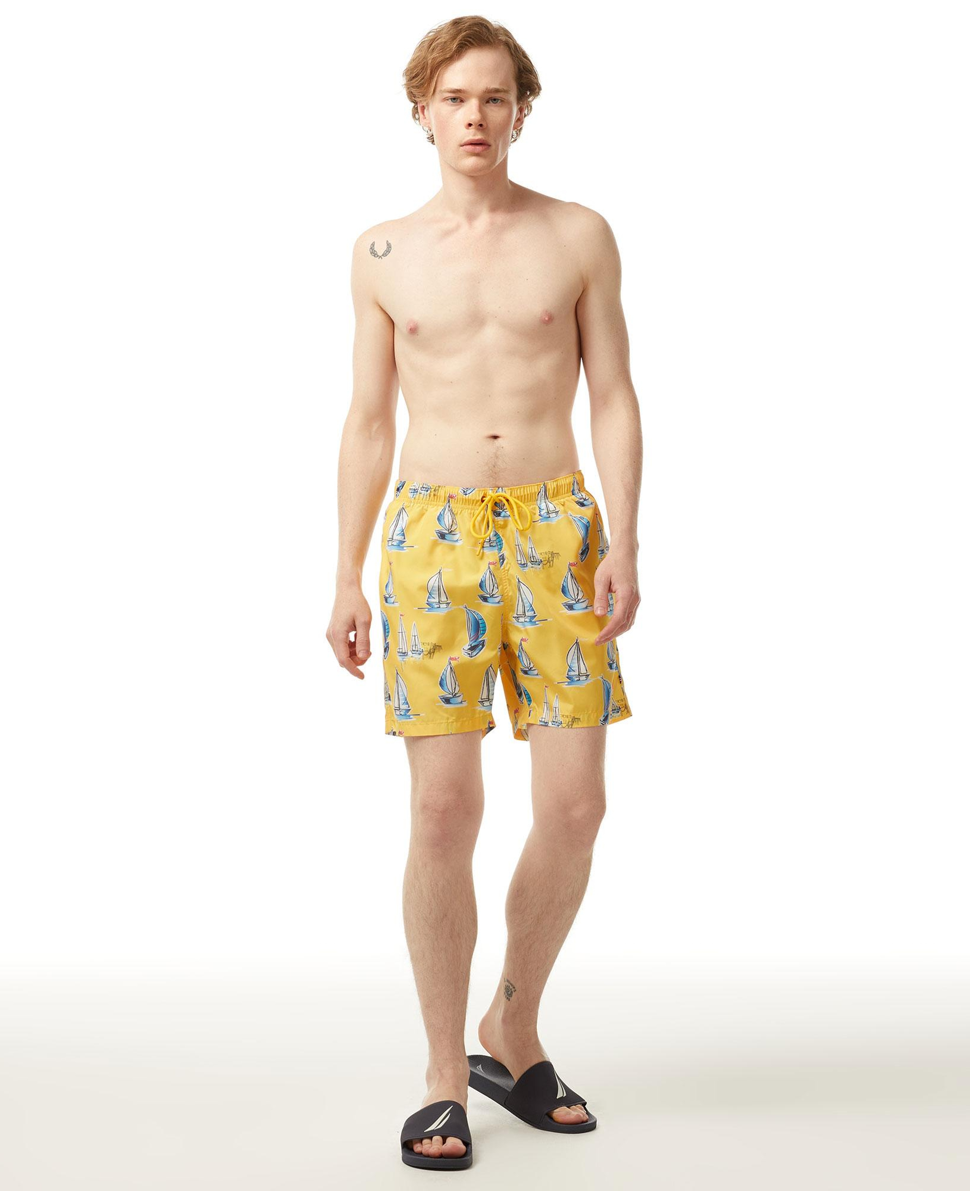 Nautica Erkek Sarı Standart Fit Deniz Şortu