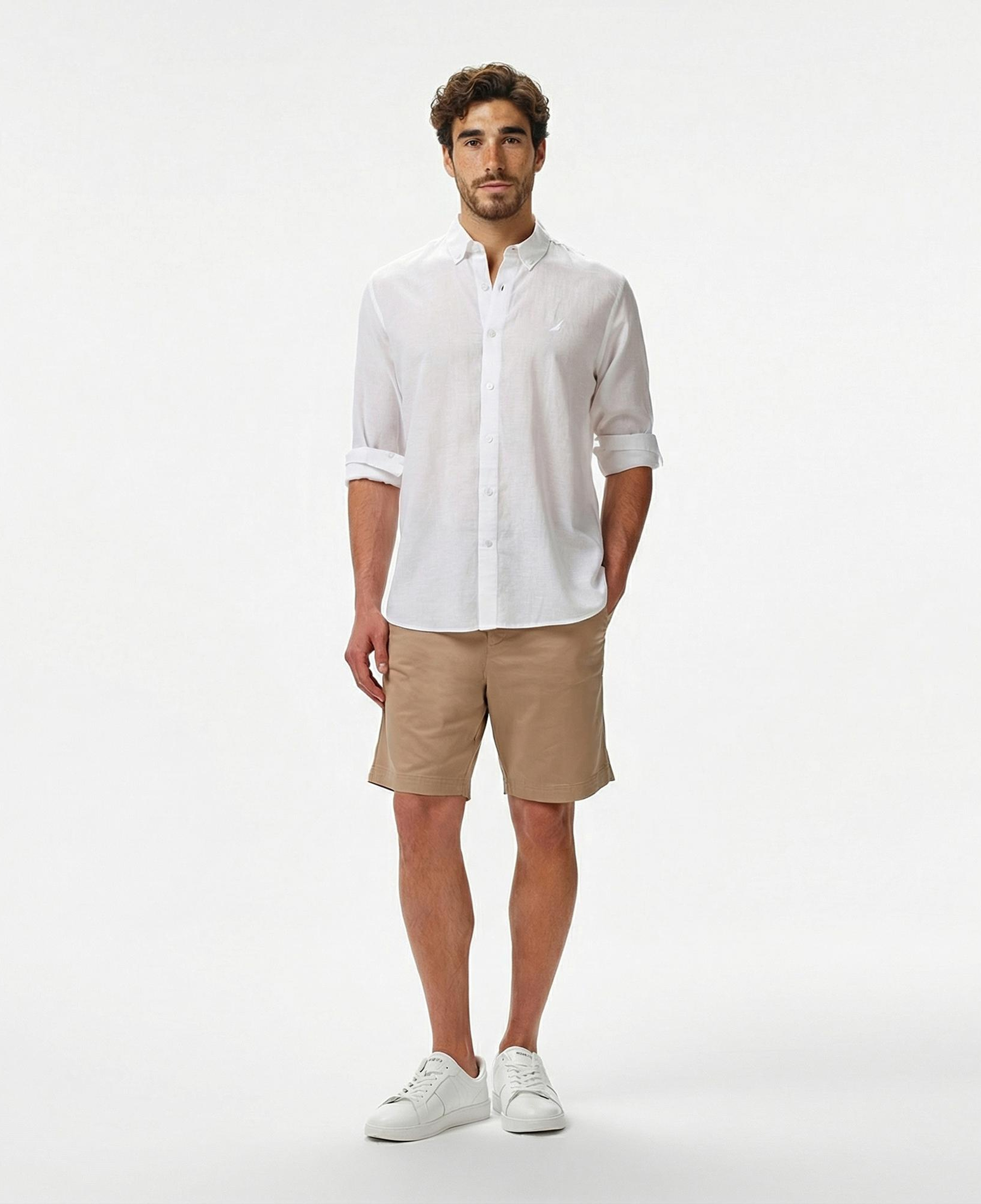 Nautica Erkek Beyaz Classic Fit Gömlek