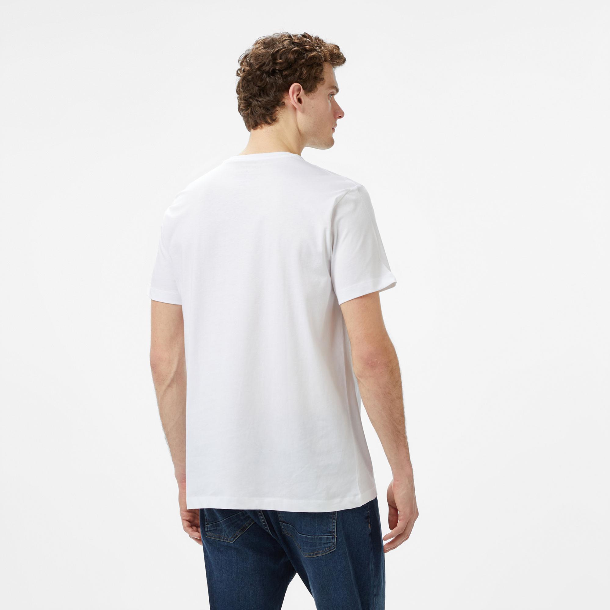 Nautica Erkek Beyaz Standart Fit V Yaka T-Shirt