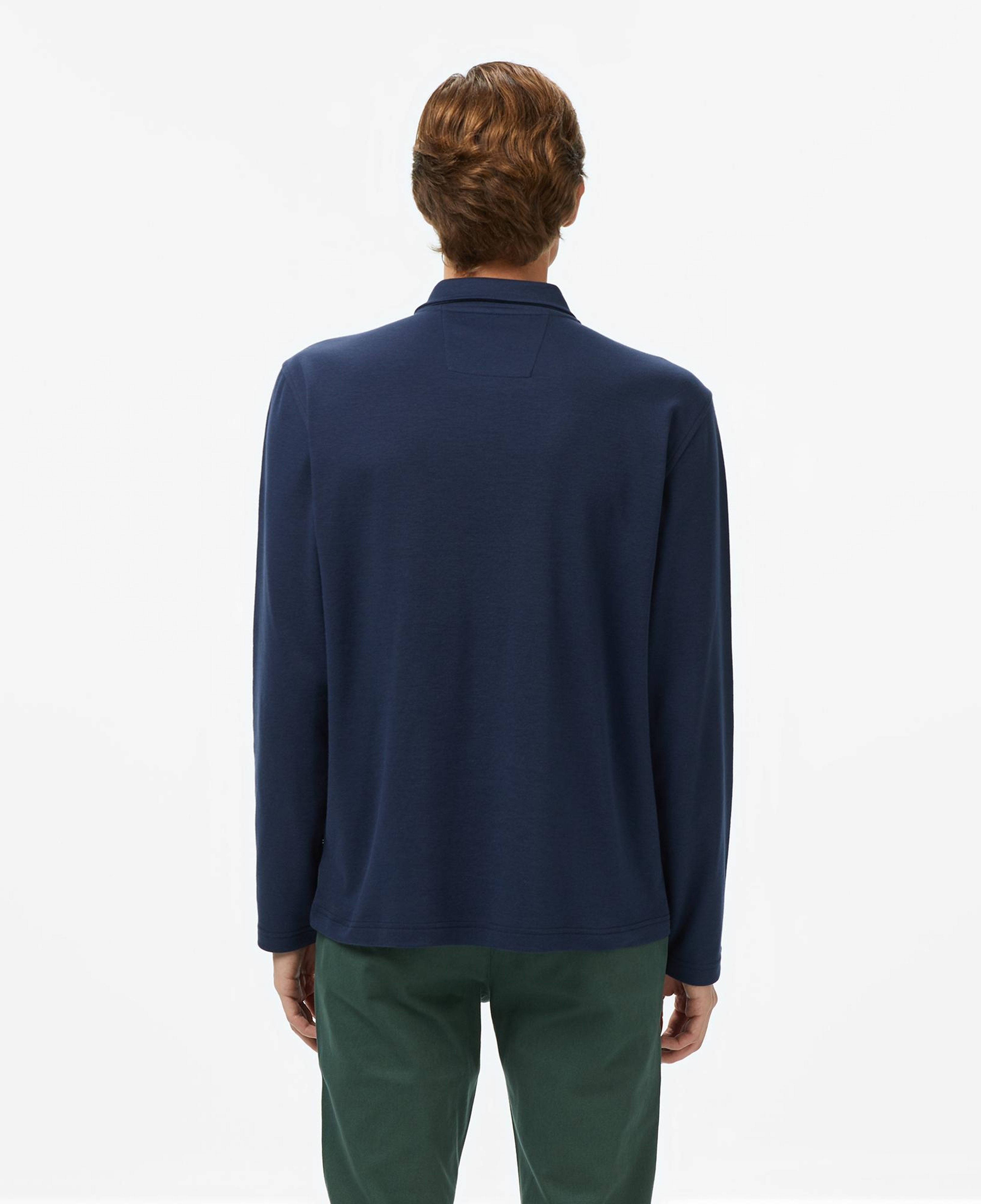 Nautica Erkek Lacivert Classic Fit Uzun Kollu Polo Yaka T-Shirt