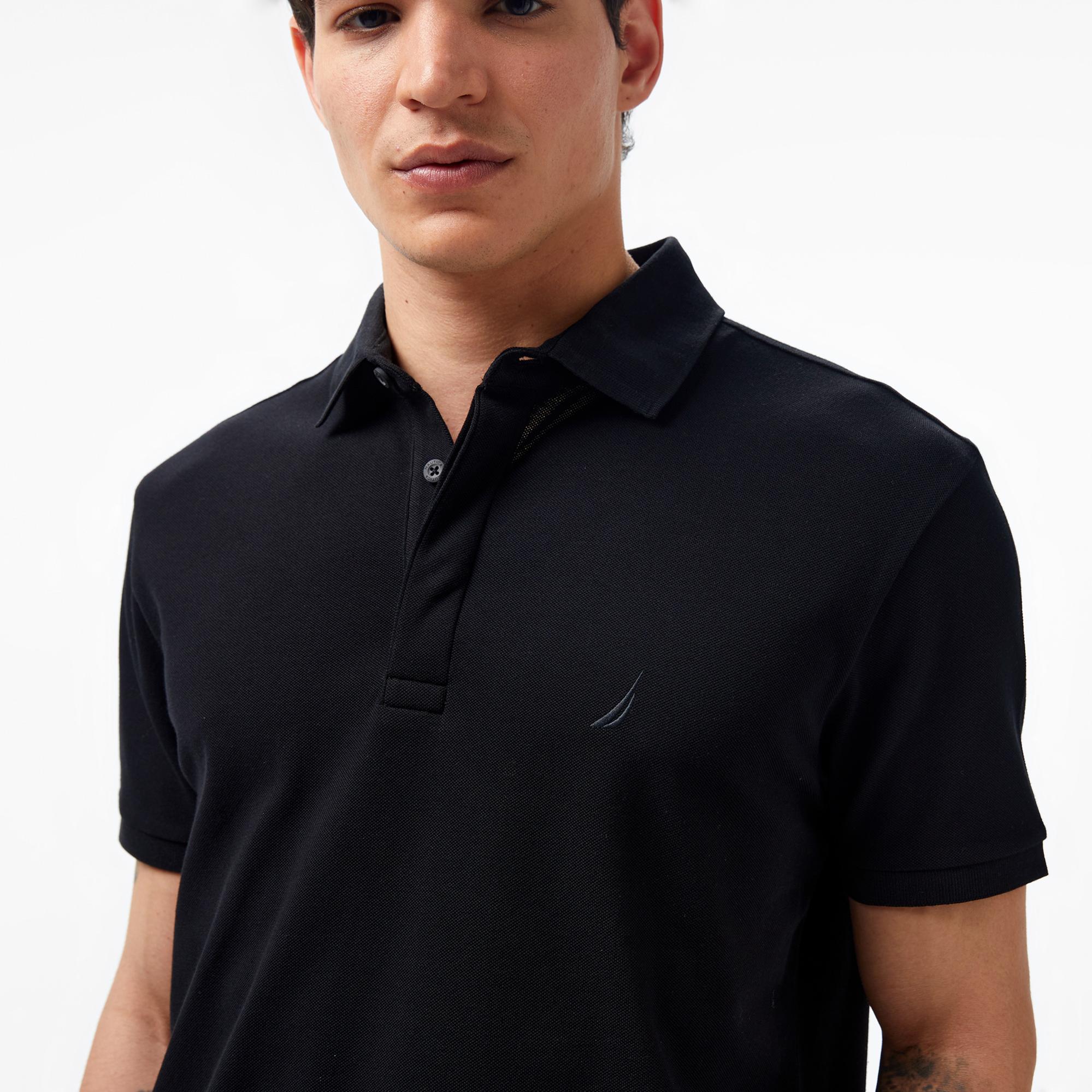 Nautica Erkek Siyah Slim Fit Kısa Kollu Polo Yaka T-Shirt