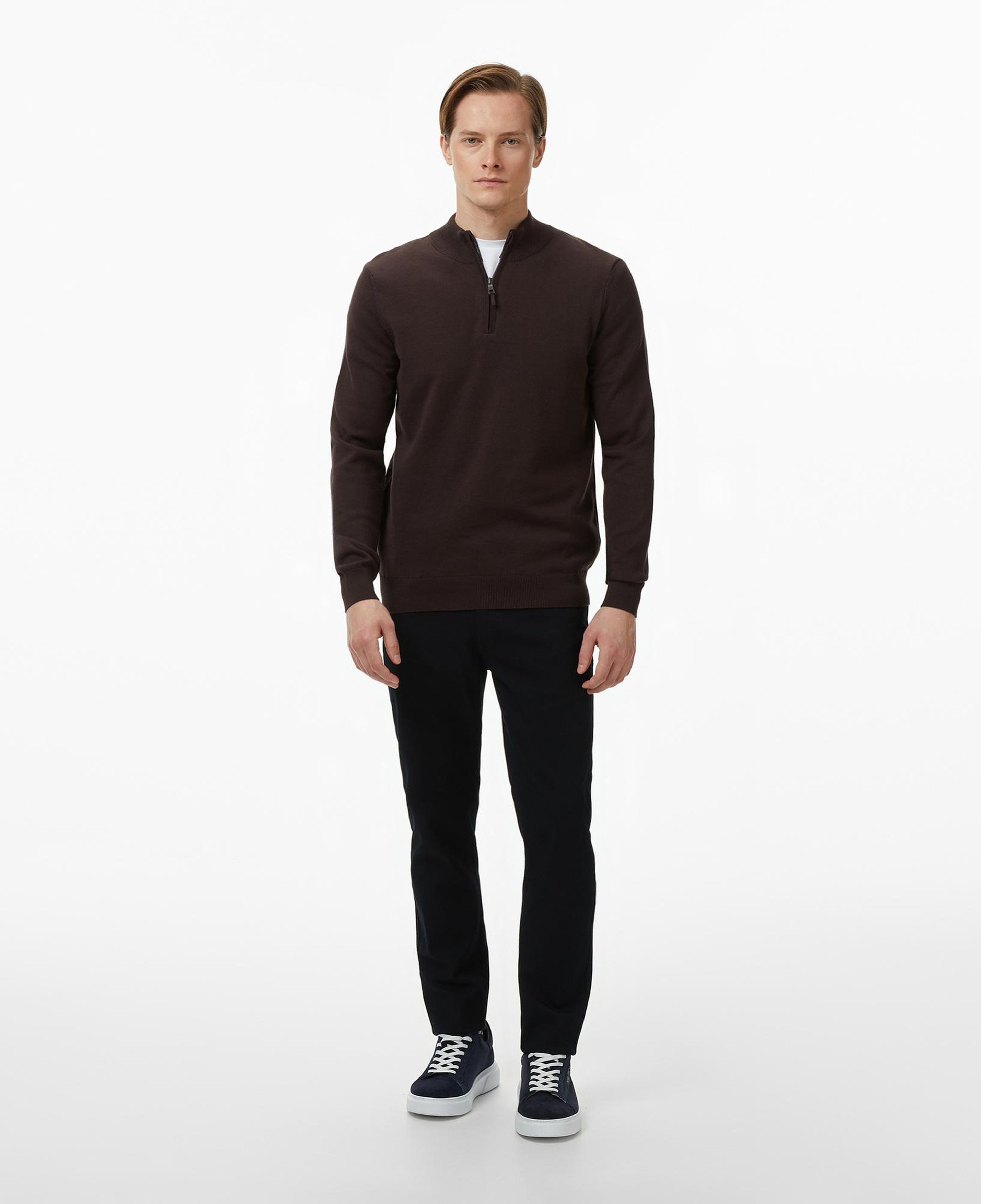 Nautica Erkek Kahverengi Classic Fit Kazak