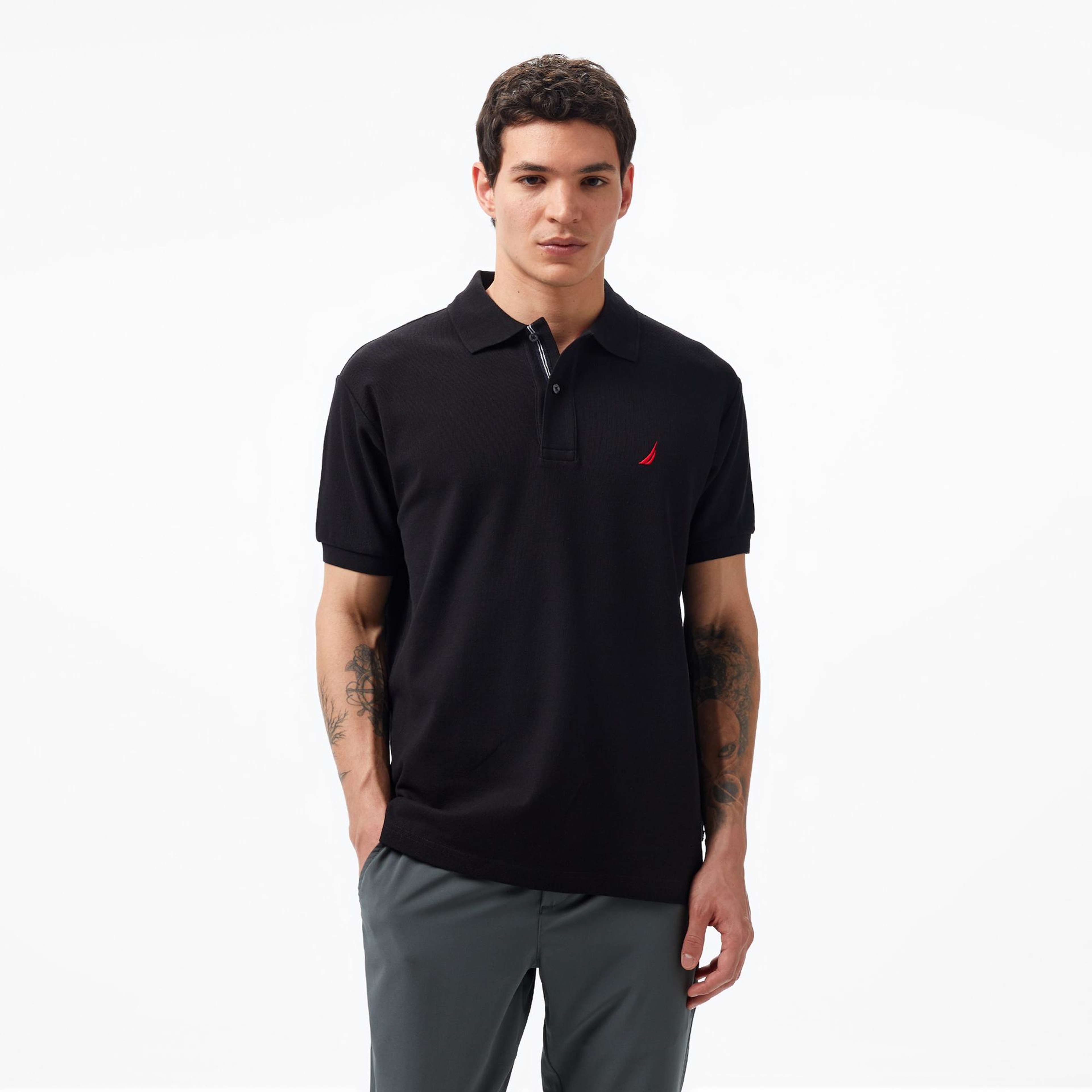 Nautica Erkek Siyah Classic Fit Kısa Kollu Polo
