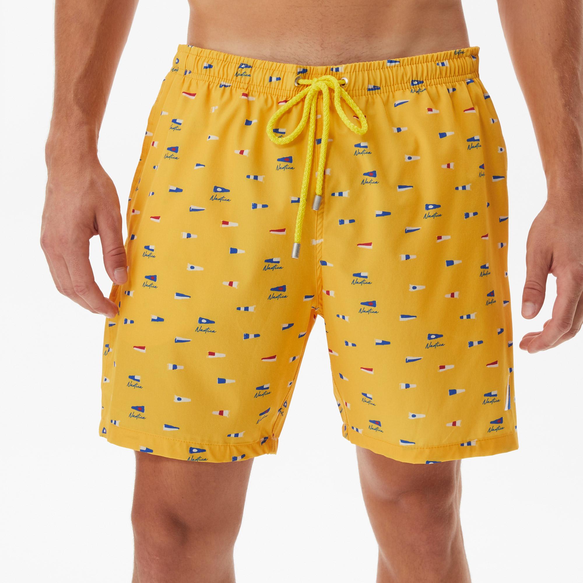 Nautica Erkek Sarı Baskılı Deniz Şortu