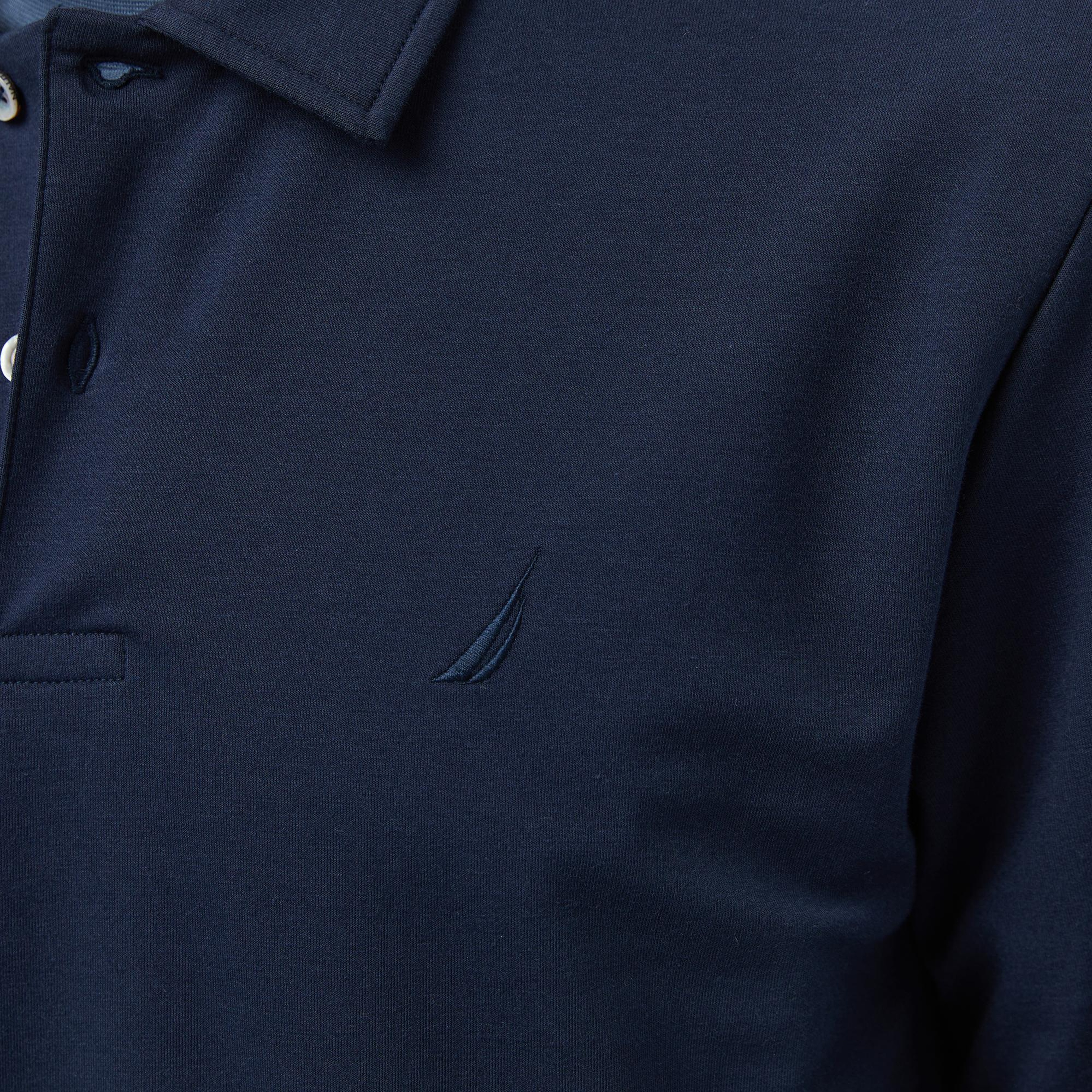 Nautica Erkek Lacivert Classic Fit Uzun Kollu Polo Yaka T-Shirt