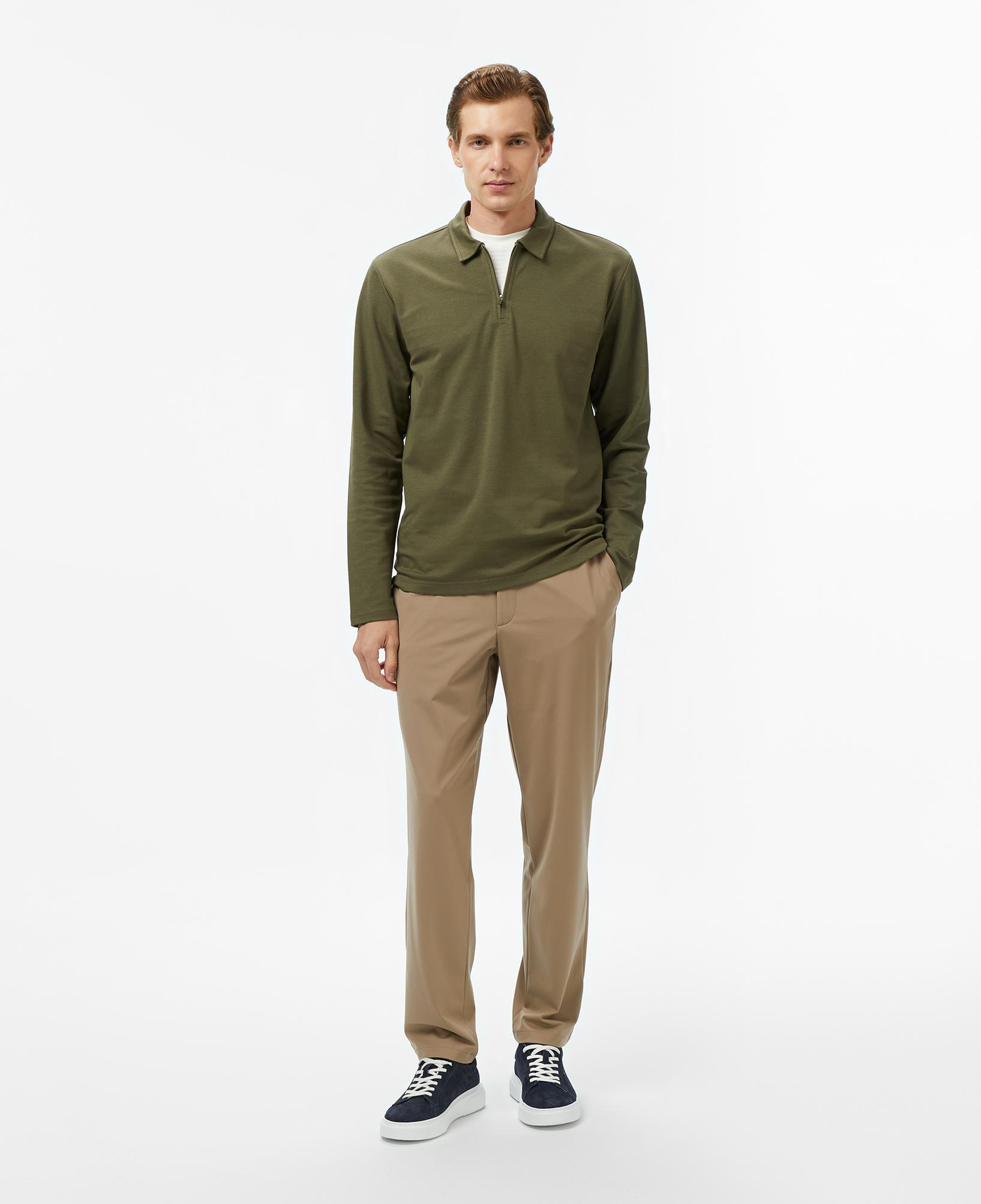 Nautica Erkek Yeşil Classic Fit Uzun Kollu Polo Yaka T-Shirt