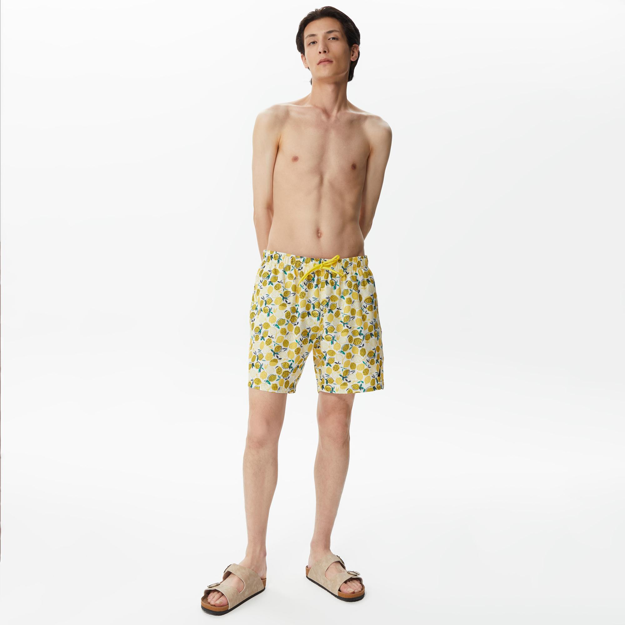 Nautica Erkek Sarı Baskılı Deniz Şortu