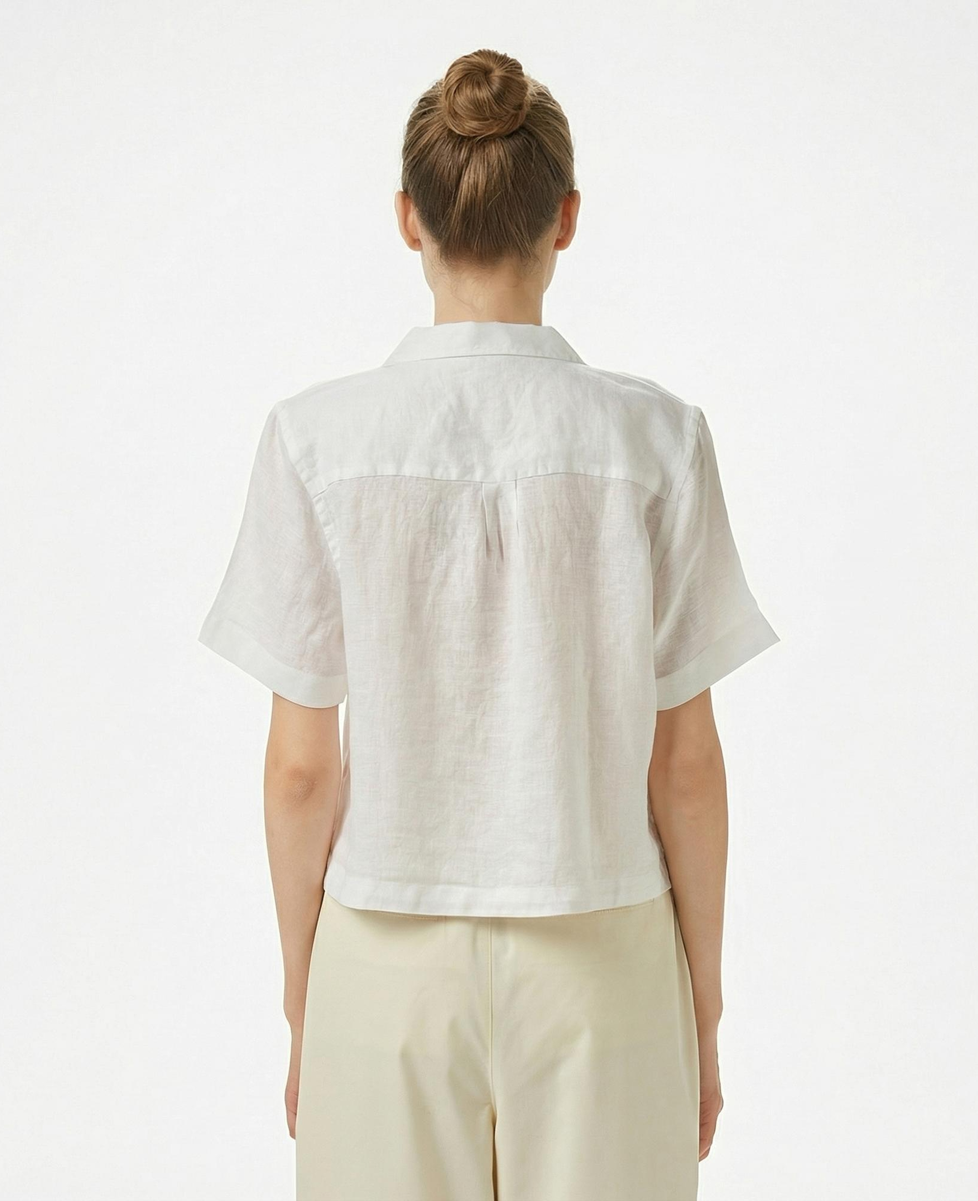 Nautica Kadın Beyaz Regular Fit Keten Gömlek