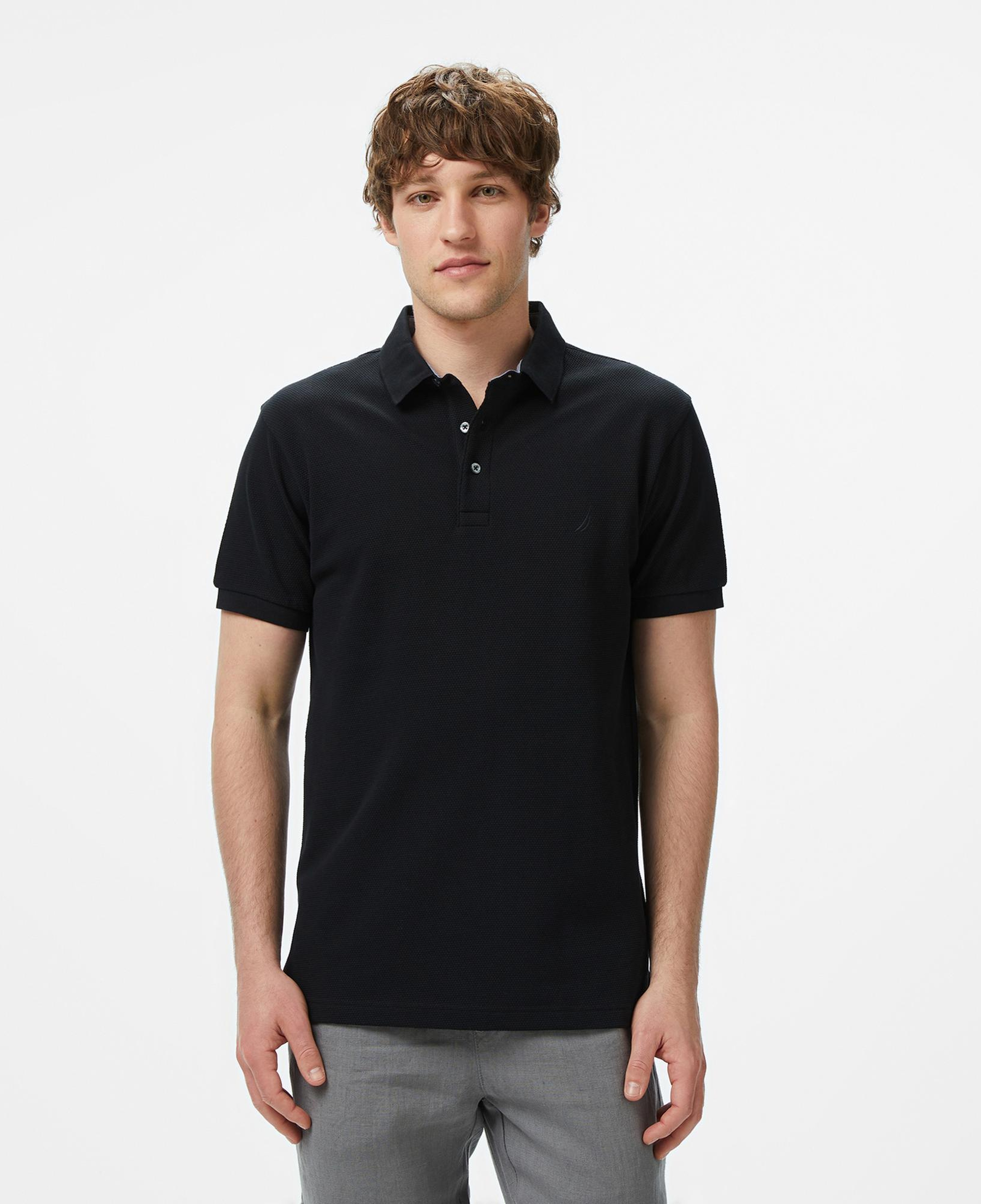Nautica Erkek Siyah Classic Fit Polo Yaka T-Shirt