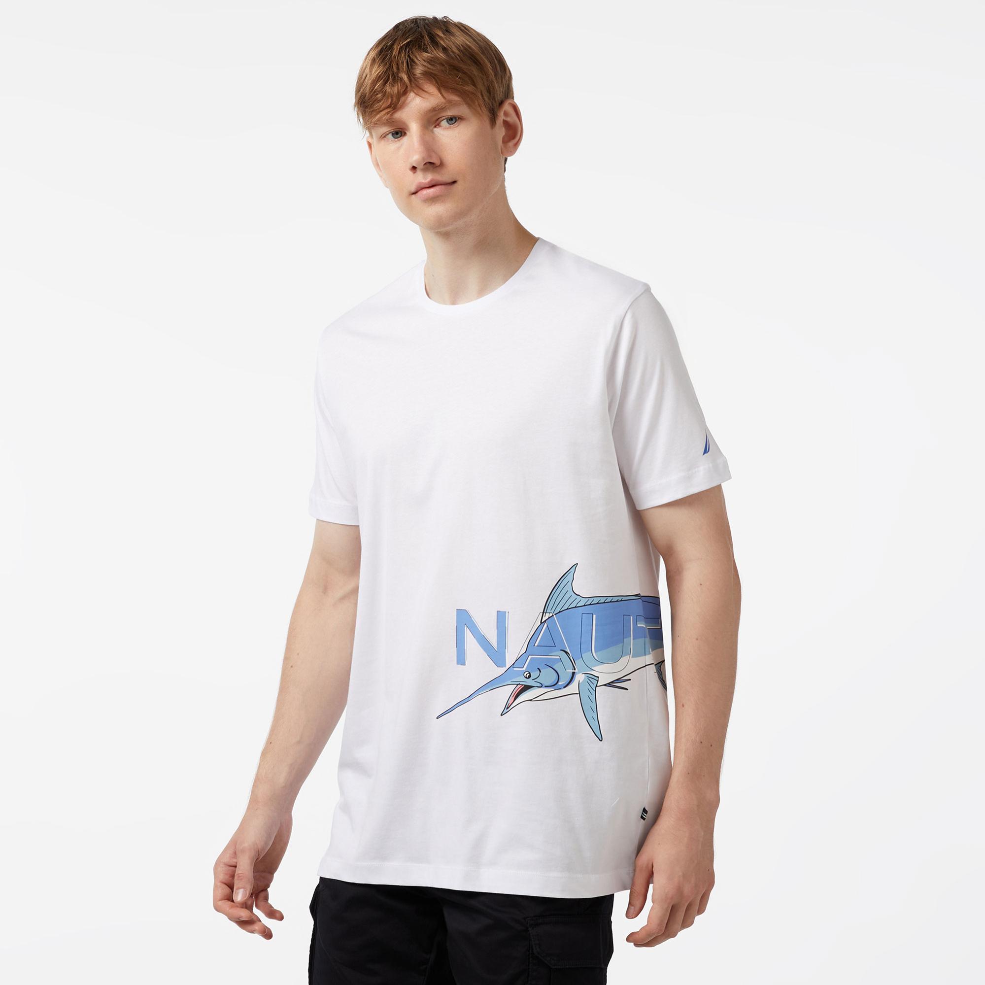 Nautica Erkek Beyaz Standart Fit T-Shirt