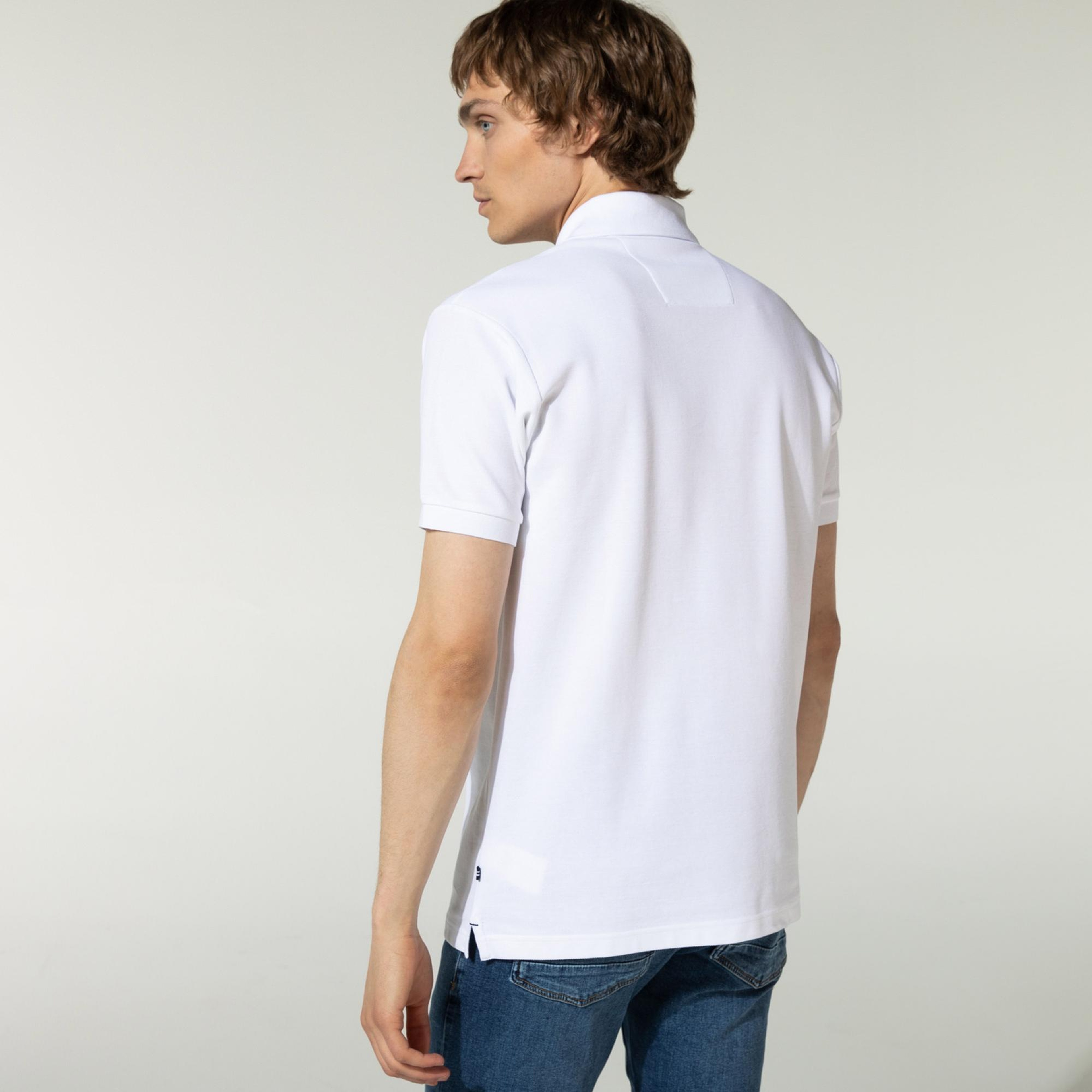 Nautica Erkek Classic Fit Beyaz Kısa Kollu Polo Yaka T-Shirt