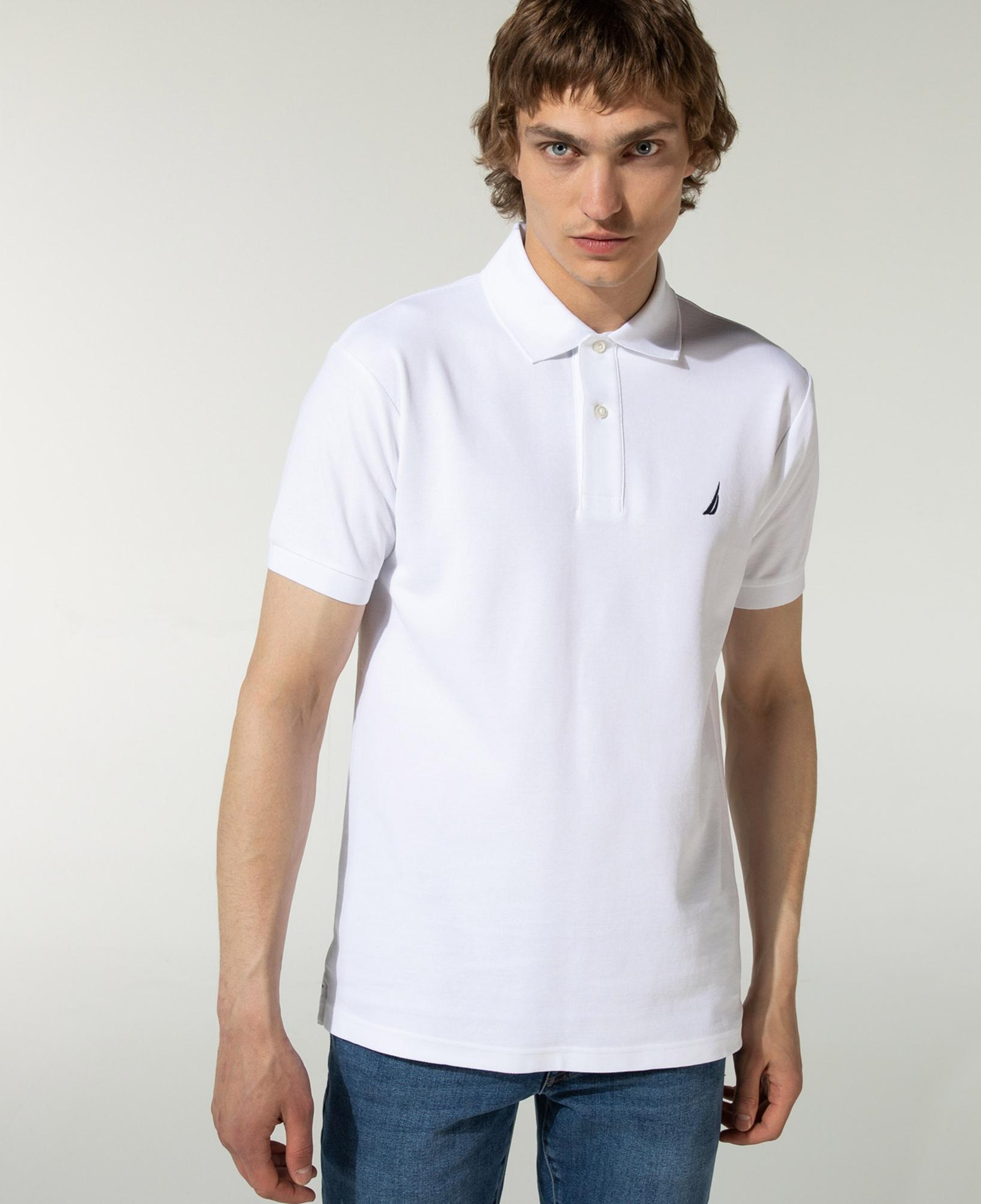 Nautica Erkek Classic Fit Beyaz Kısa Kollu Polo Yaka T-Shirt