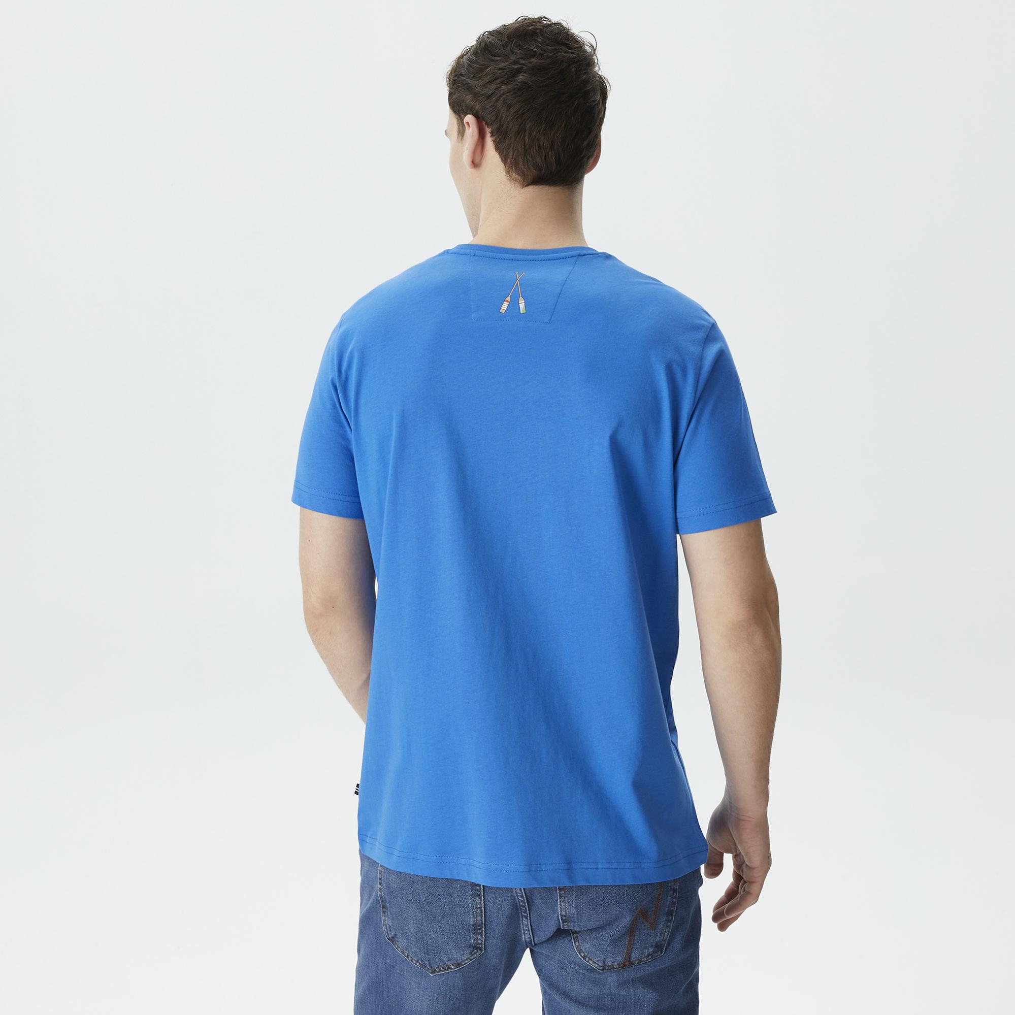 Nautica Erkek Mavi Standart Fit T-Shirt