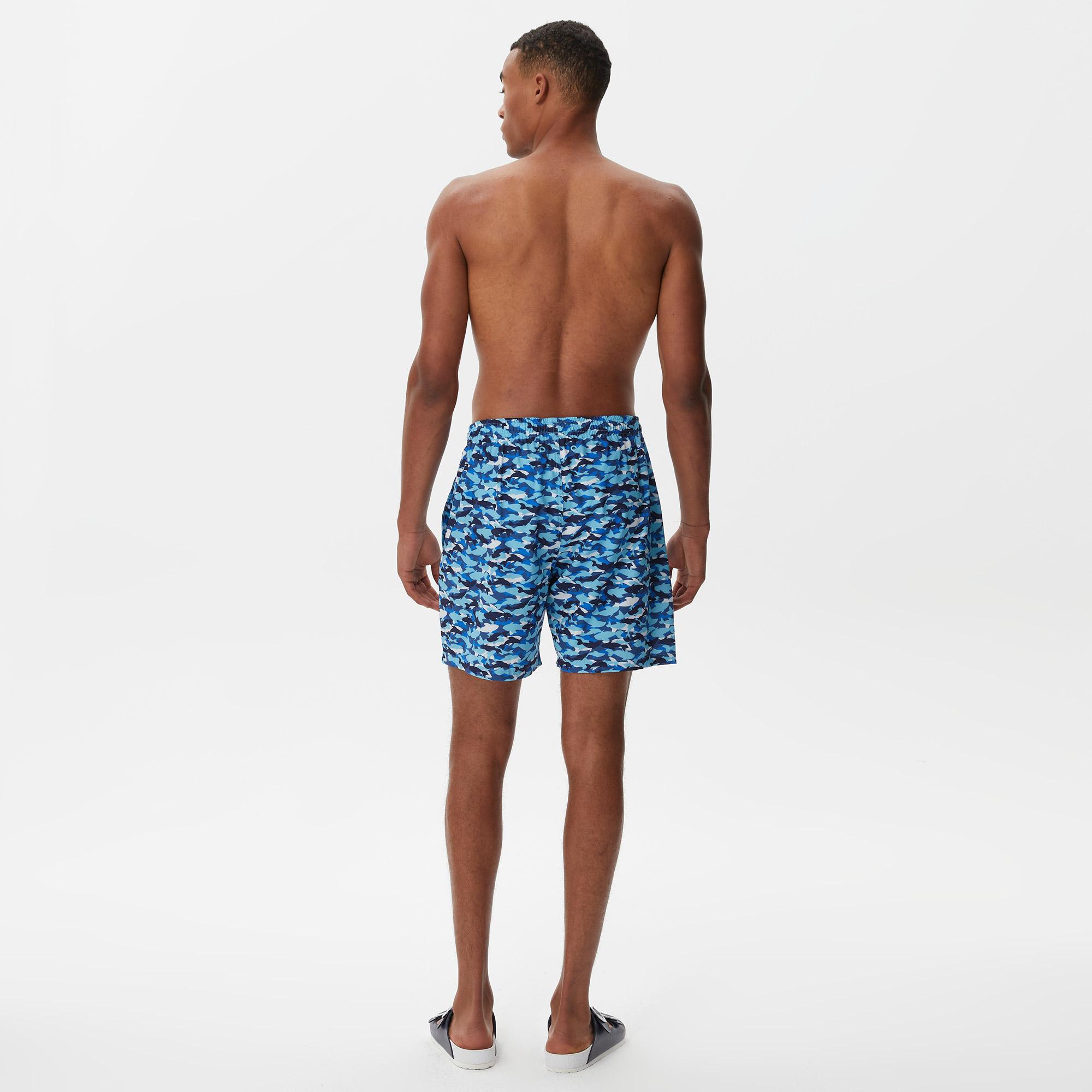 Nautica Erkek Mavi Baskılı Deniz Şortu