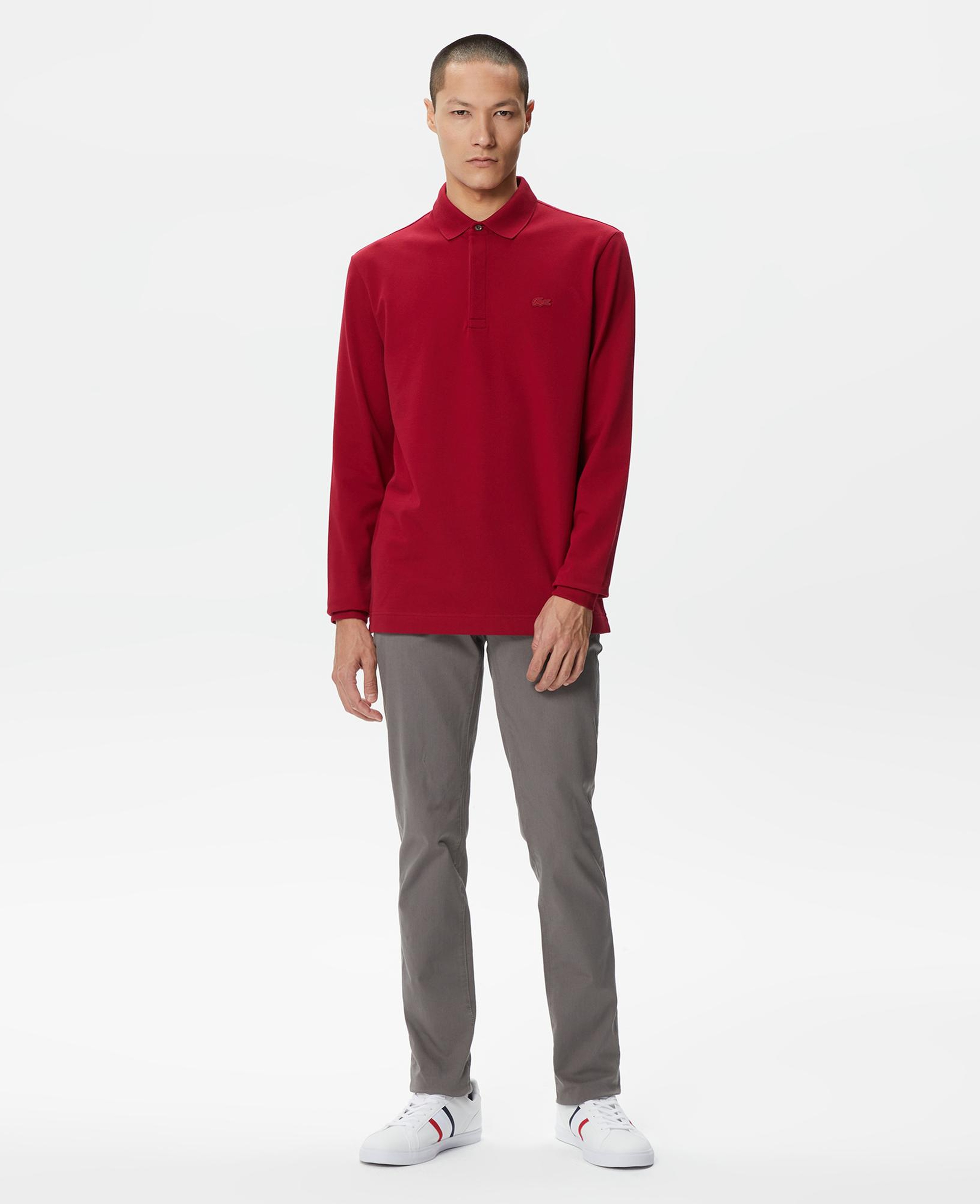 Lacoste Paris Erkek Regular Fit Uzun Kollu Bordo Polo