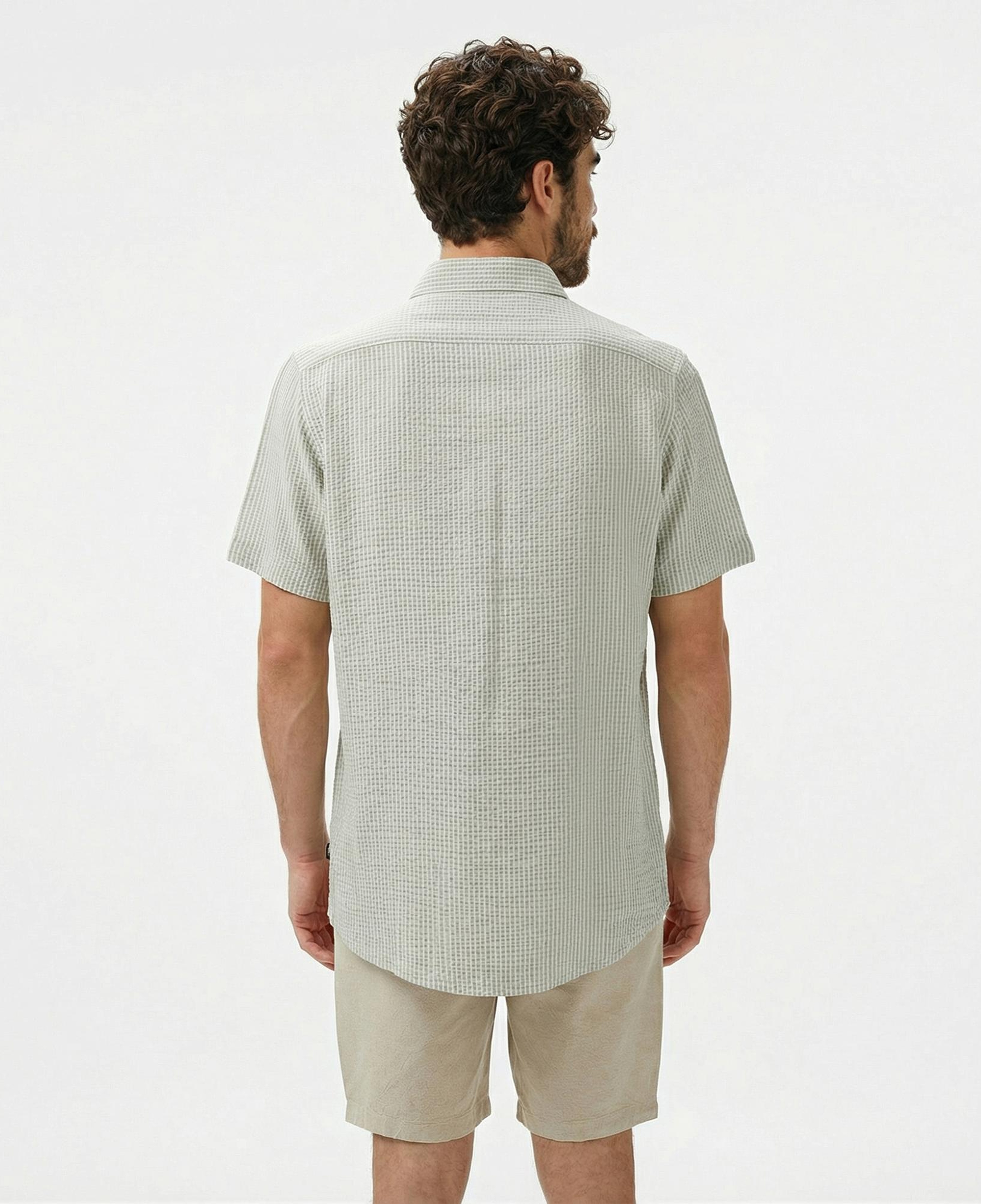 Nautica Erkek Yeşil Classic Fit Çizgili Gömlek