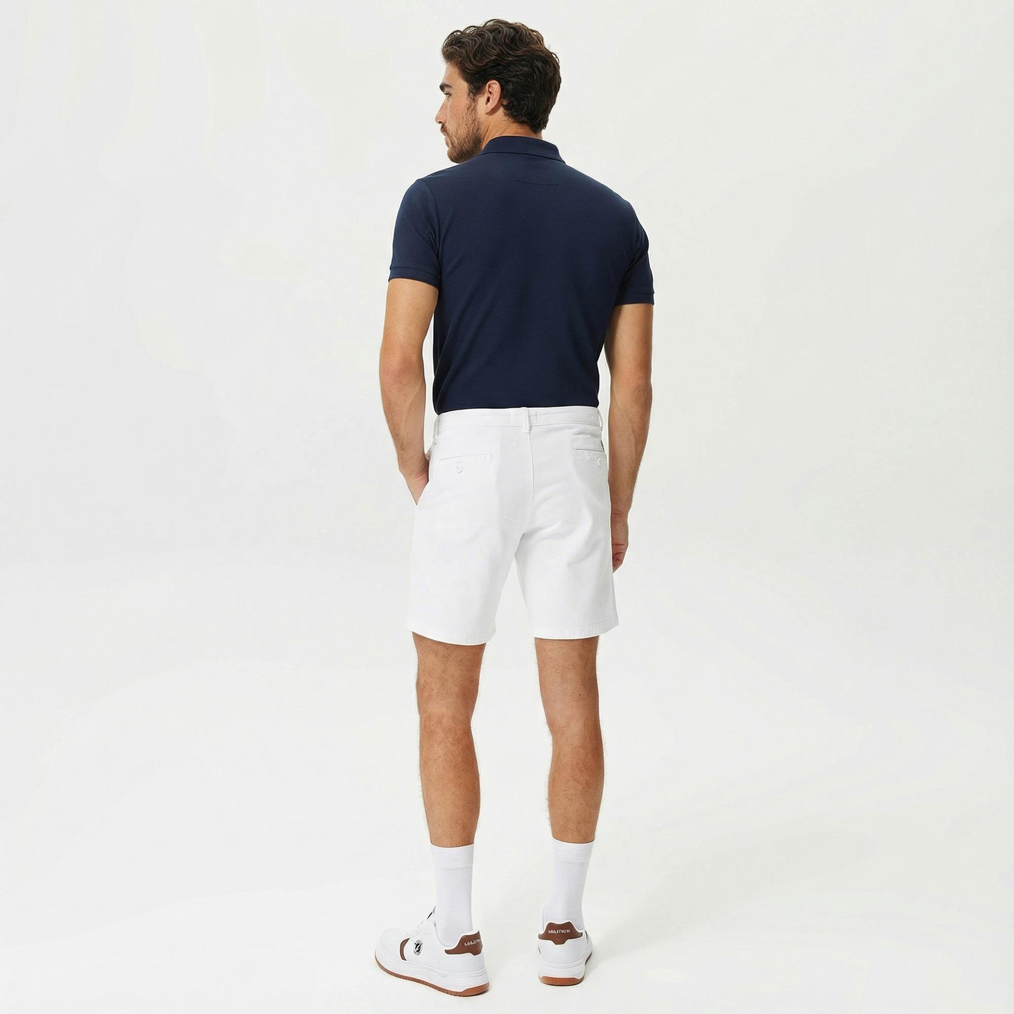 Nautica Erkek Beyaz Slim Fit Bermuda Şort