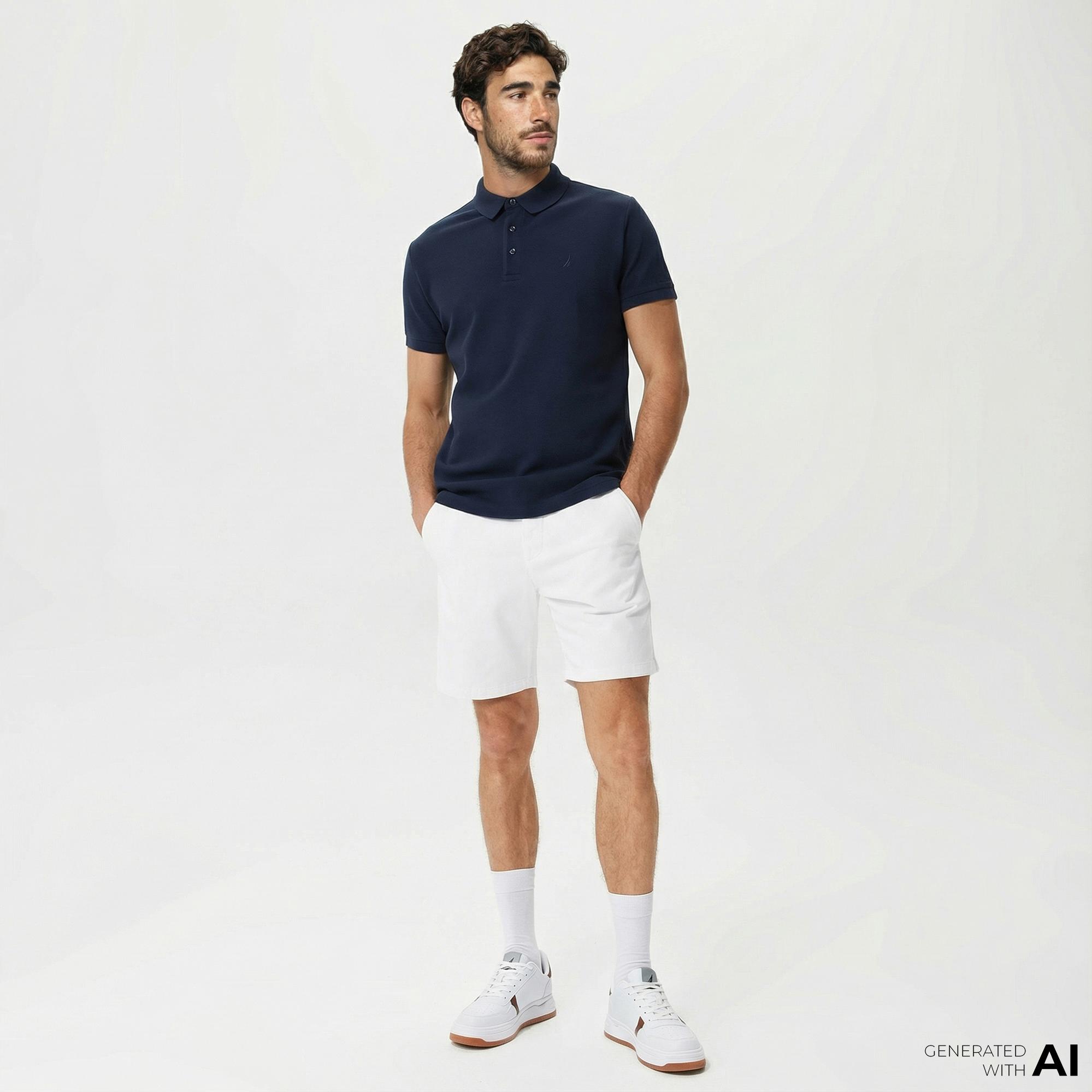 Nautica Erkek Beyaz Slim Fit Bermuda Şort