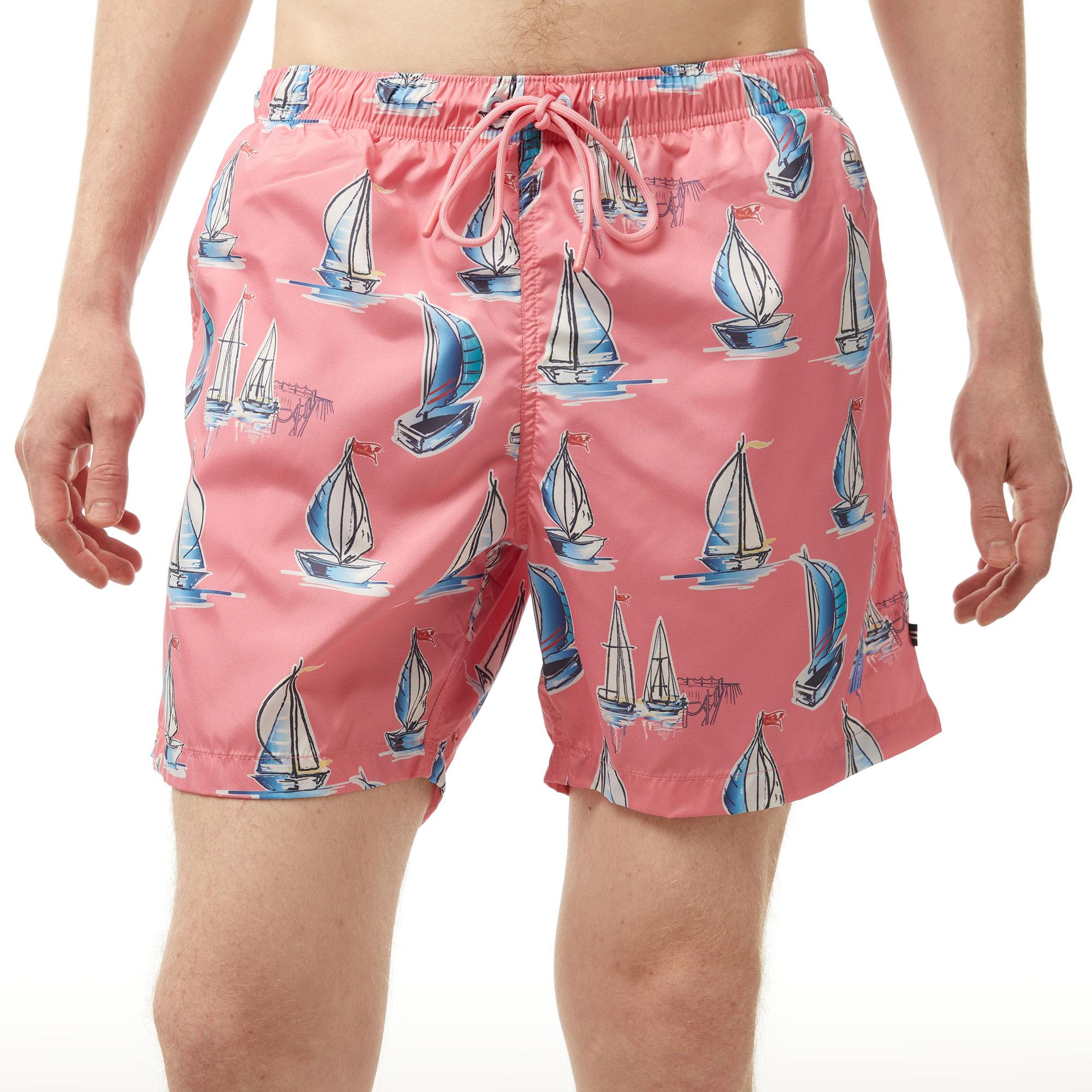 Nautica Erkek Pembe Standart Fit Deniz Şortu