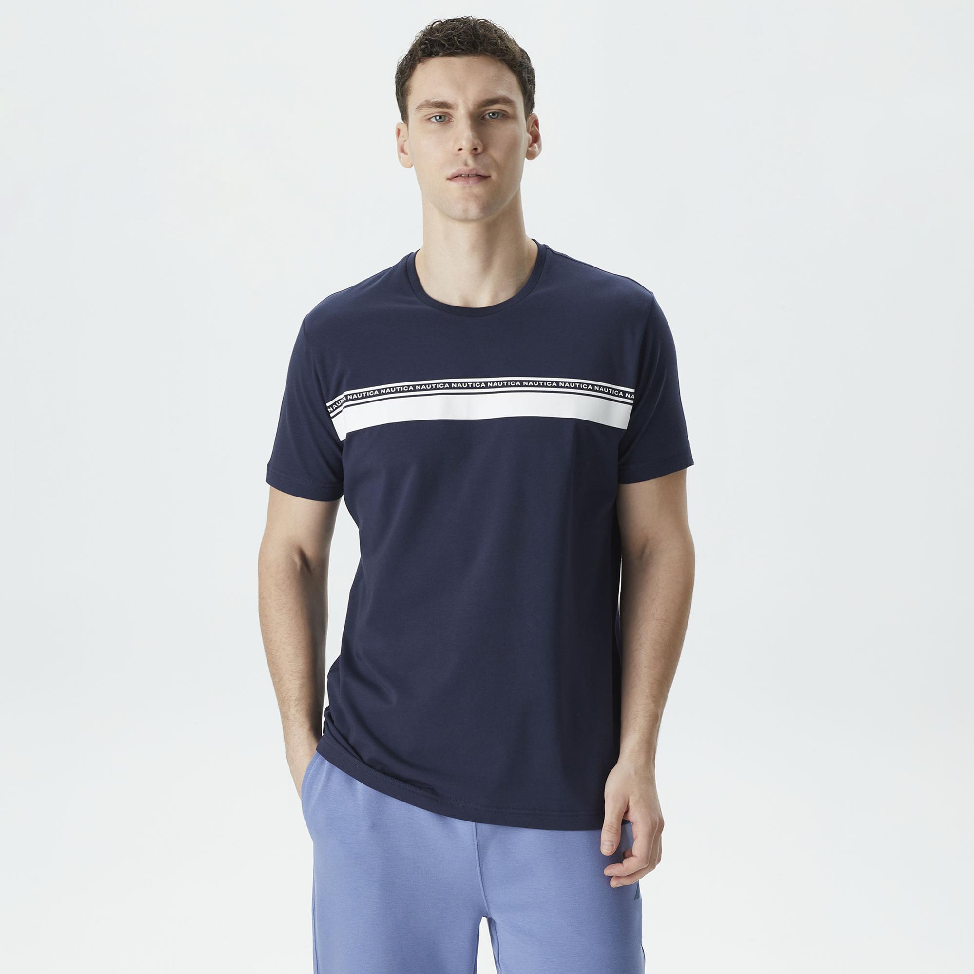 Nautica Erkek Lacivert Standart Fit T-Shirt