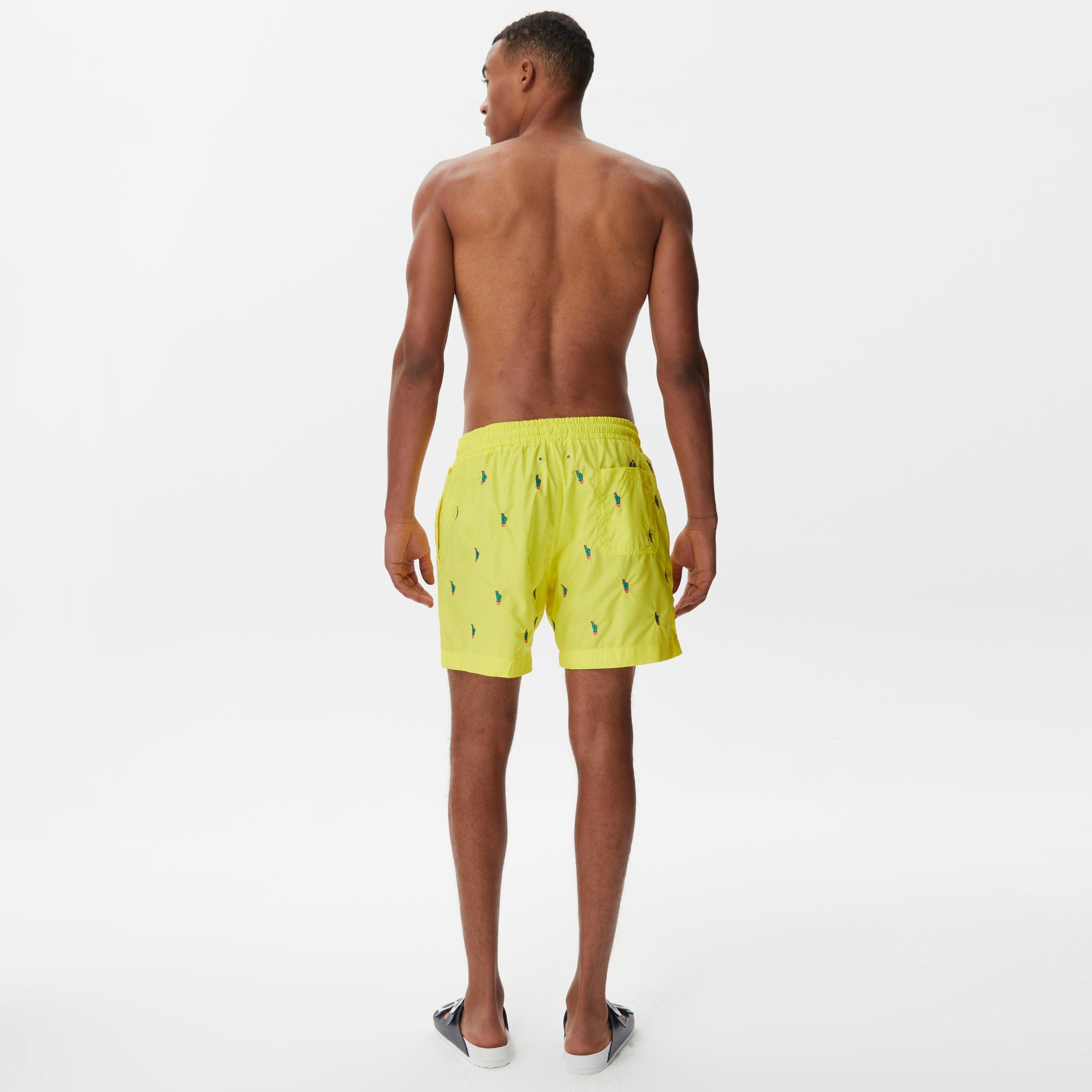 Nautica Erkek Sarı Desenli Deniz Şortu