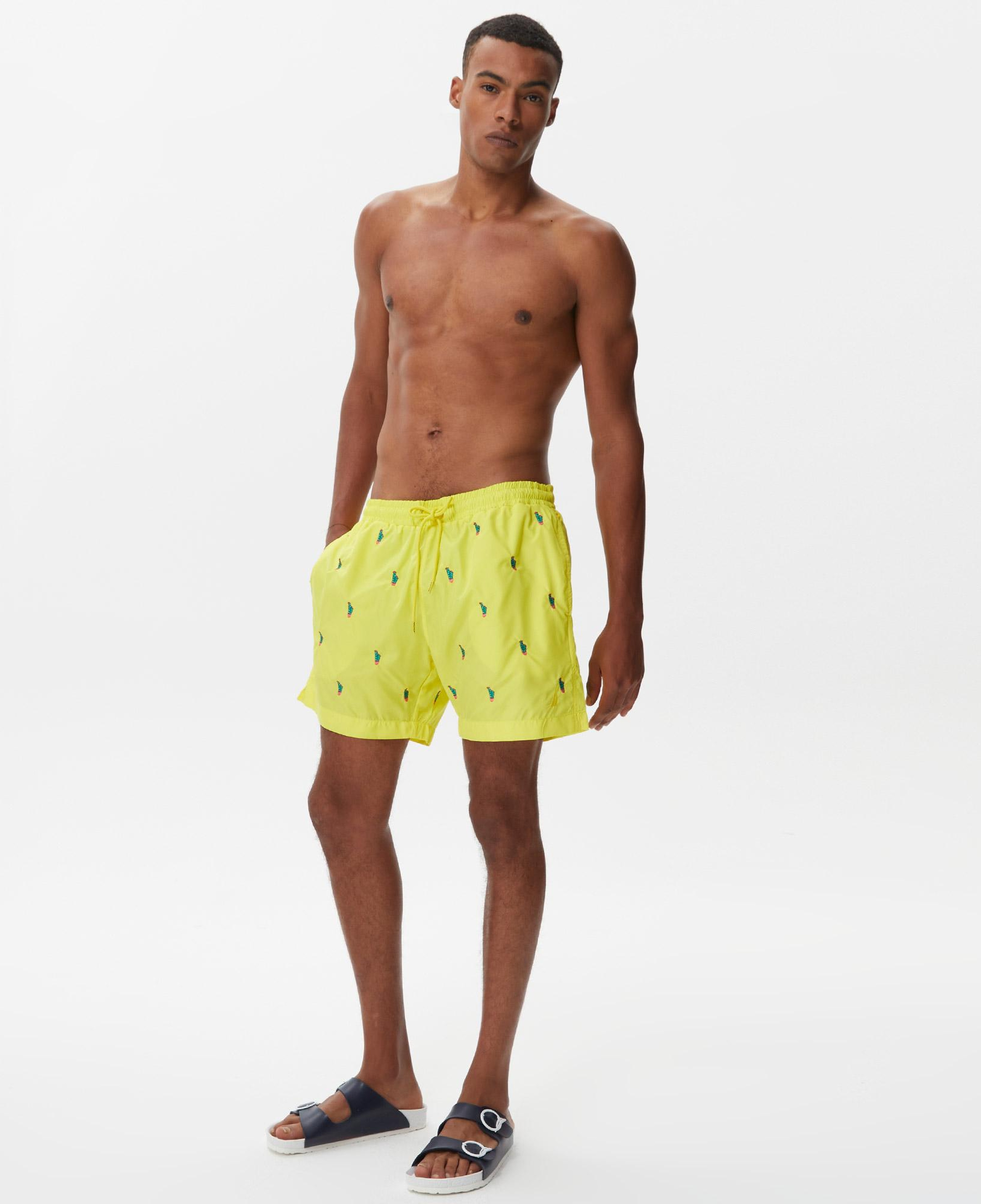 Nautica Erkek Sarı Desenli Deniz Şortu