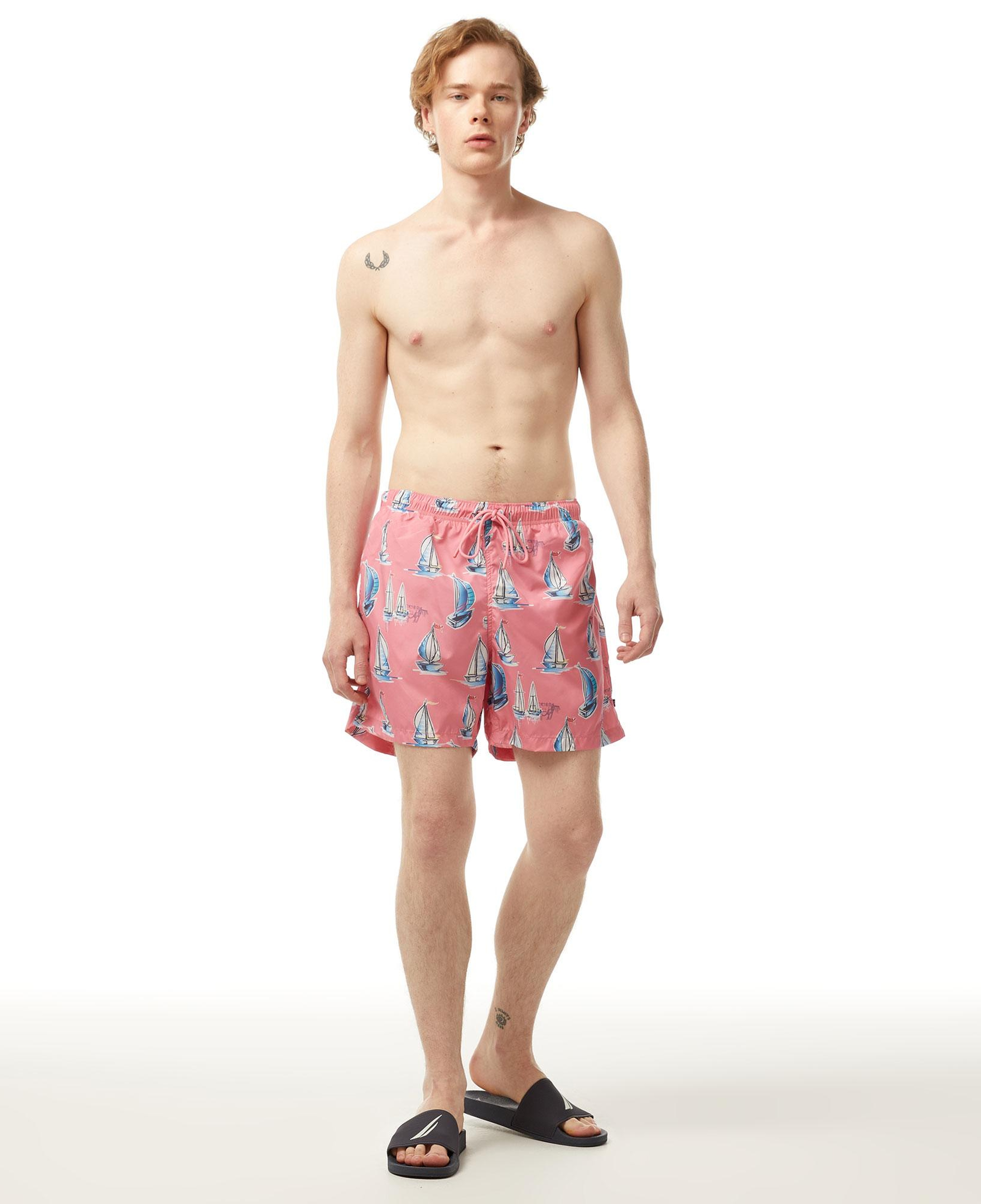Nautica Erkek Pembe Standart Fit Deniz Şortu