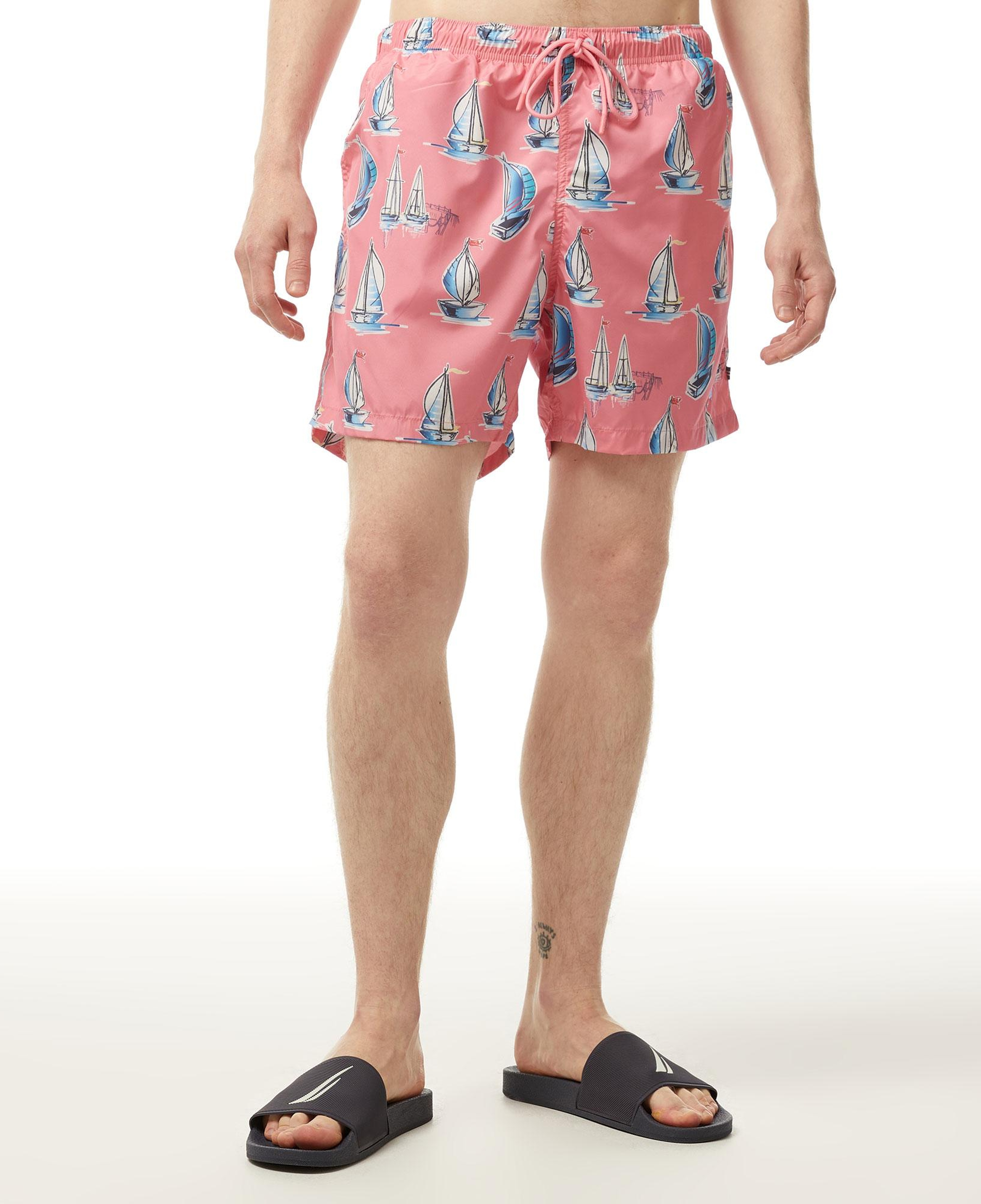 Nautica Erkek Pembe Standart Fit Deniz Şortu