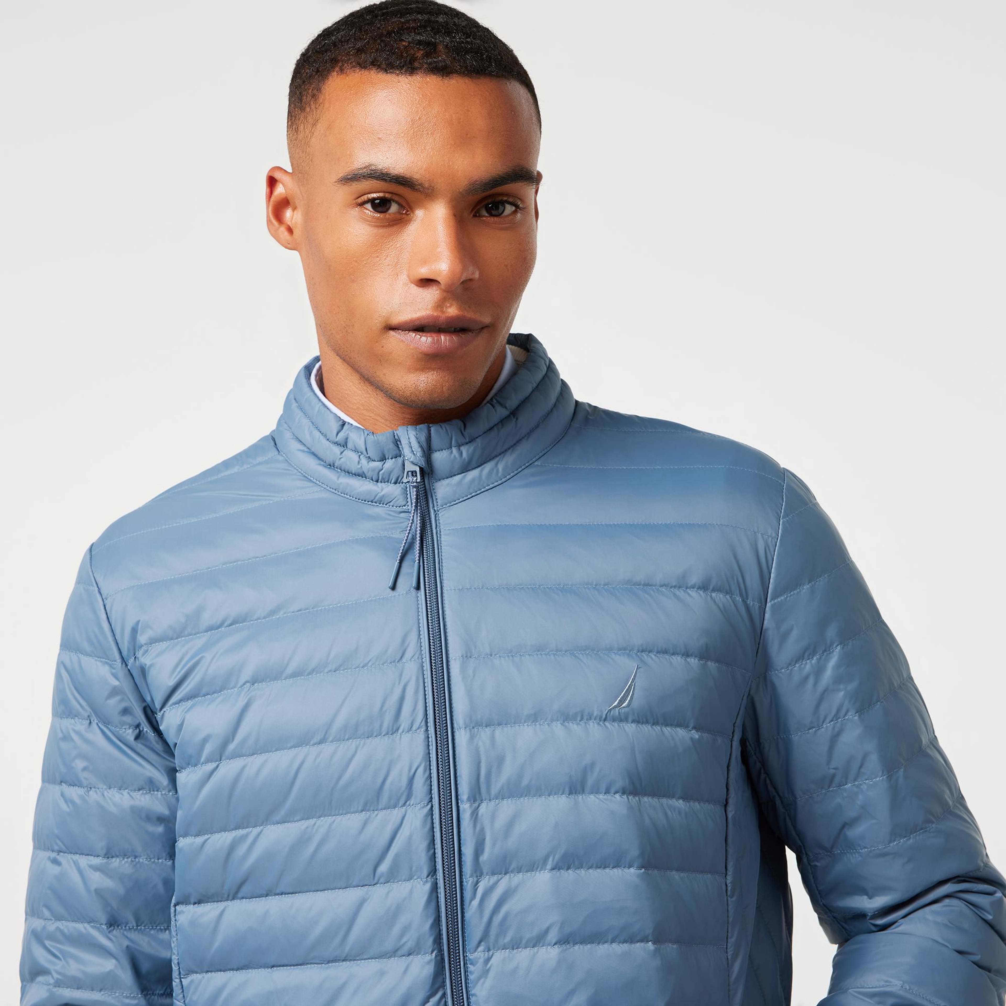 Nautica Erkek Mavi Su Kaydırma Özellikli Kaz Tüyü Mont