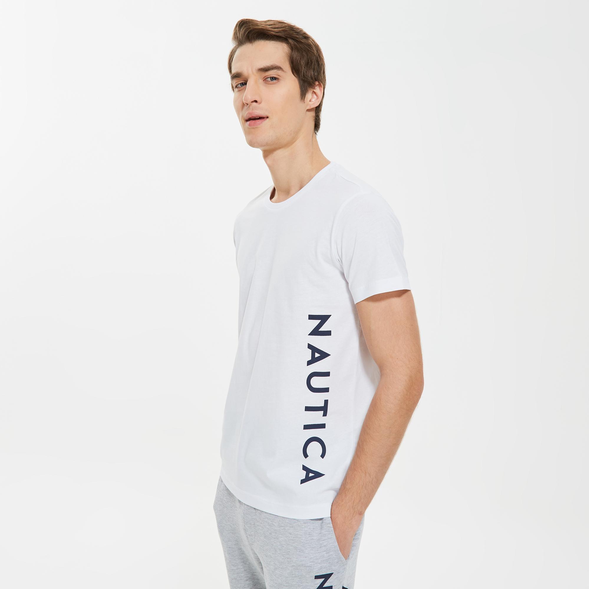 Nautica Erkek Beyaz Standart Fit T-Shirt