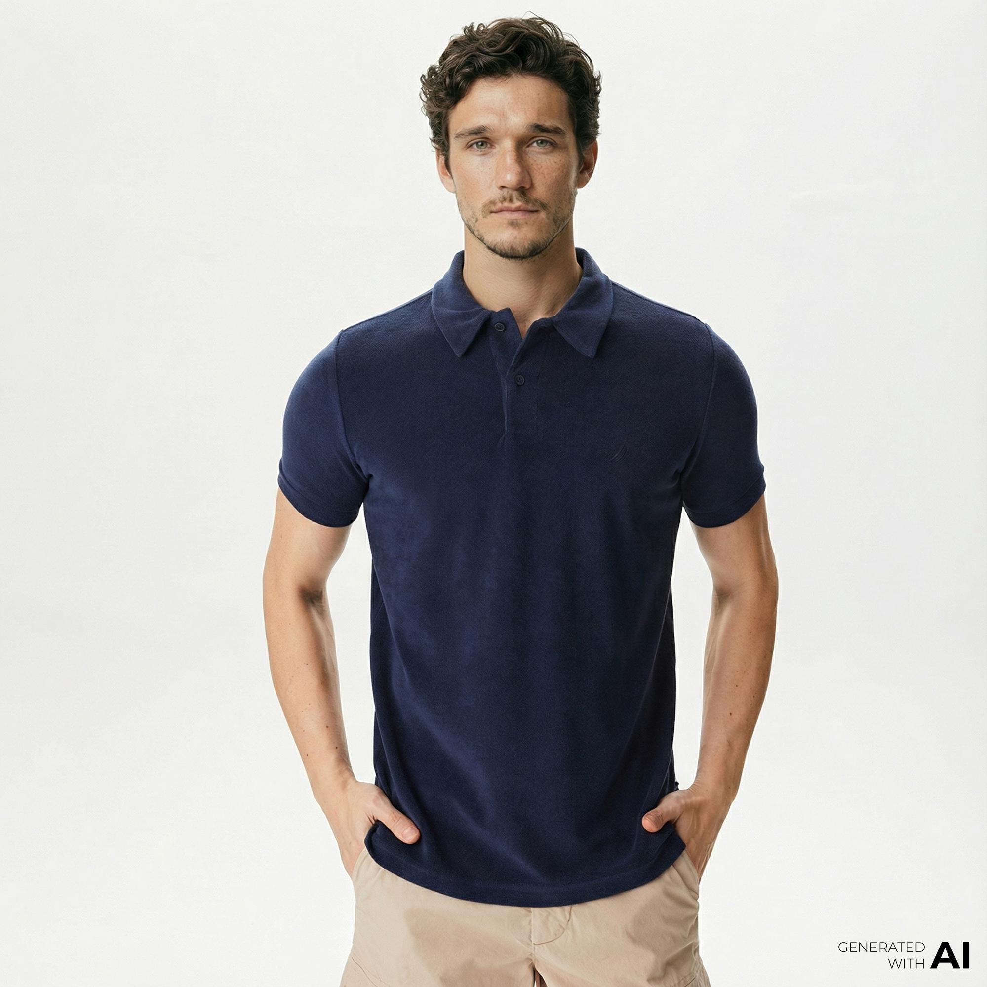 Nautica Erkek Lacivert Classic Fit Kısa Kollu Polo Yaka T-Shirt